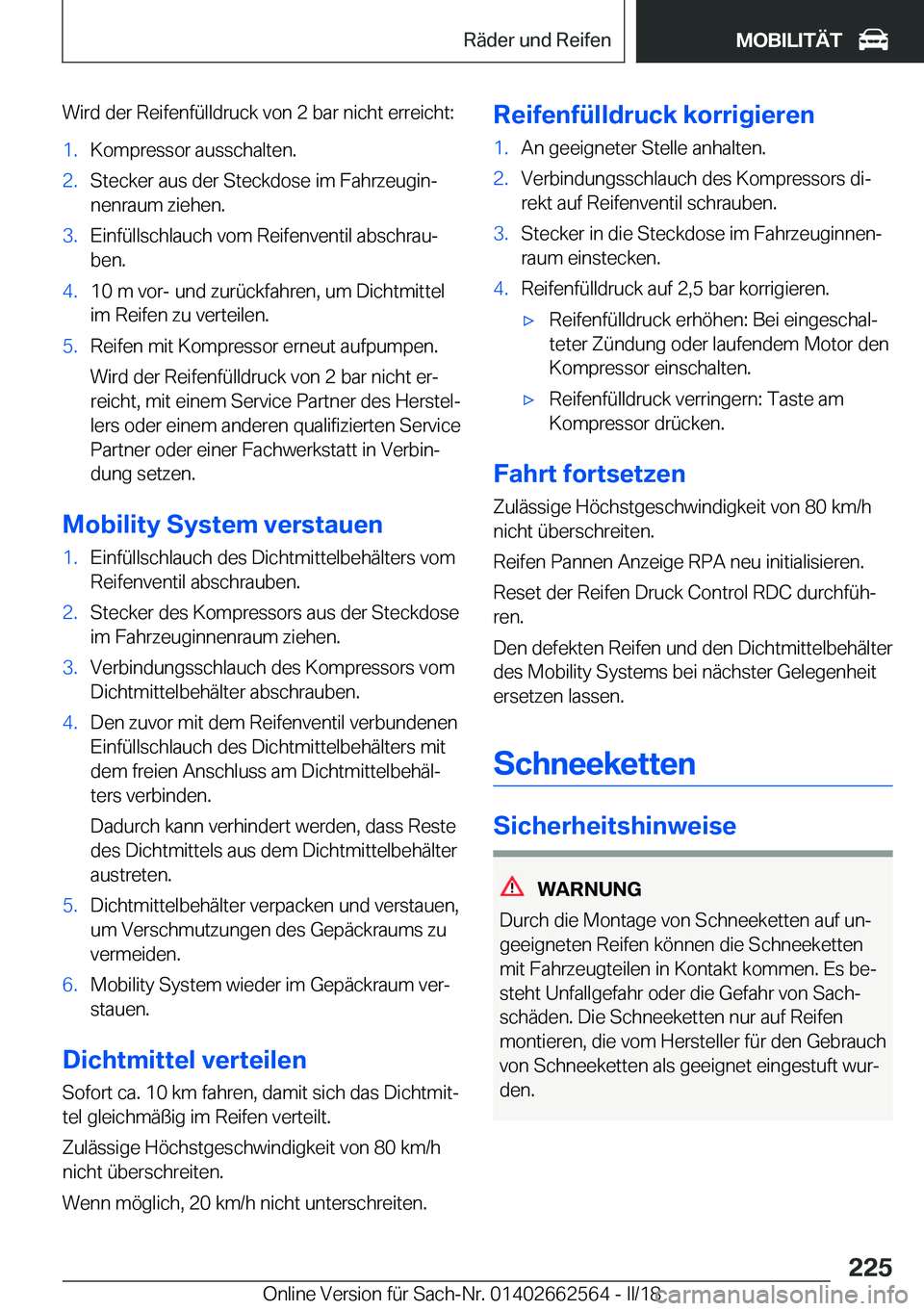 BMW M2 2018  Betriebsanleitungen (in German) �W�i�r�d� �d�e�r� �R�e�i�f�e�n�f�