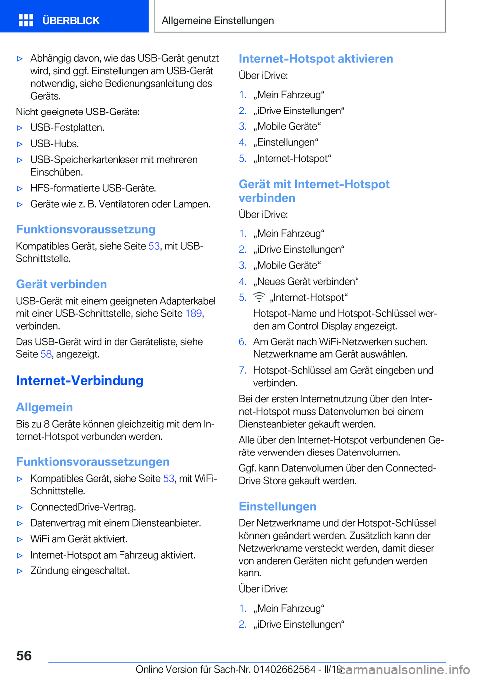 BMW M2 2018  Betriebsanleitungen (in German) 'x�A�b�h�