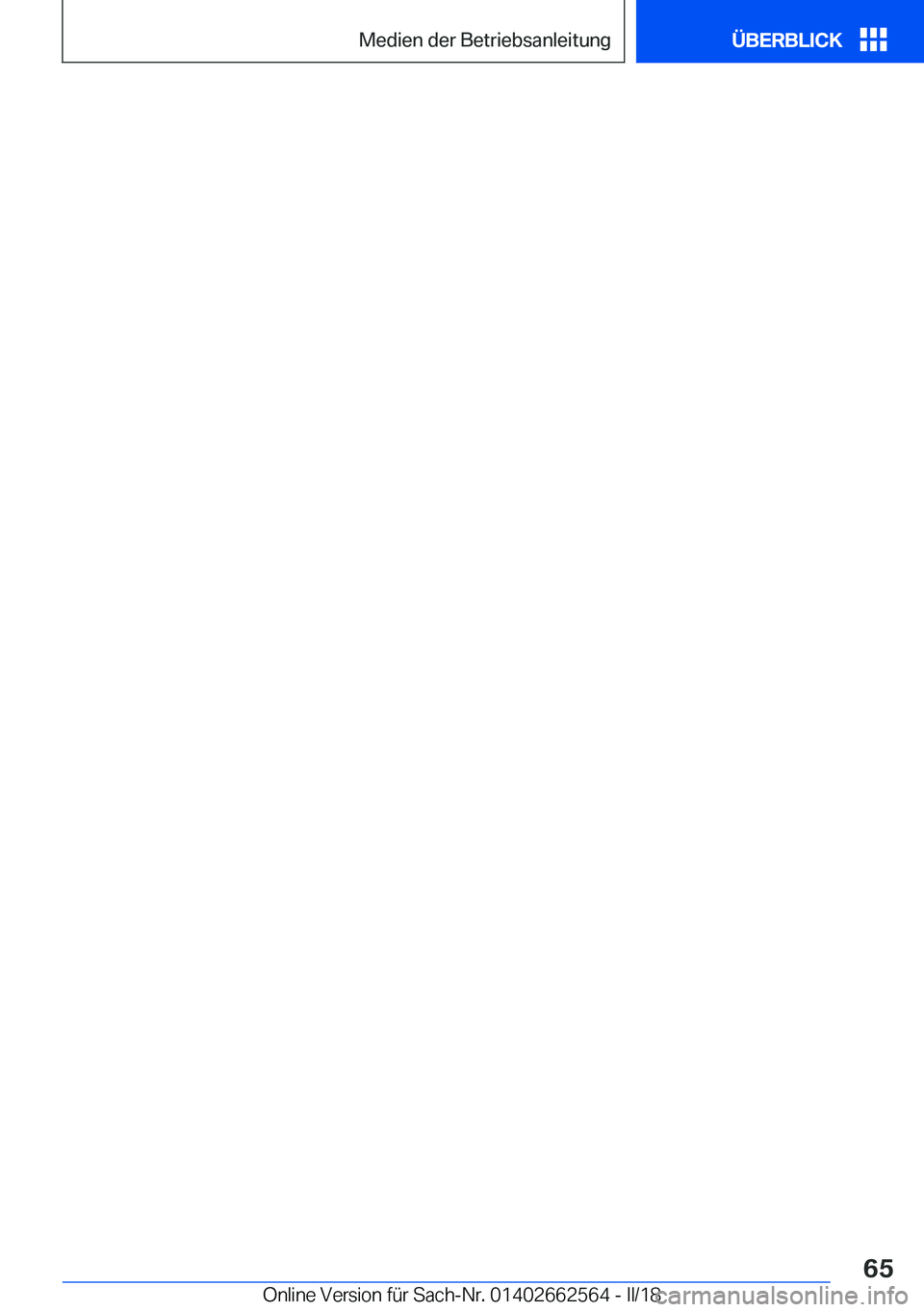 BMW M2 2018  Betriebsanleitungen (in German) �S�e�i�t�e� �6�5�M�e�d�i�e�n��d�e�r��B�e�t�r�i�e�b�s�a�n�l�e�i�t�u�n�g�