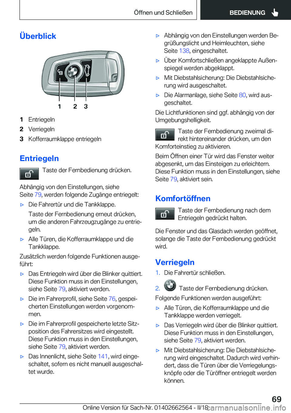 BMW M2 2018  Betriebsanleitungen (in German) �
