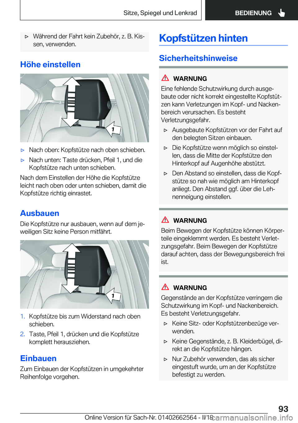 BMW M2 2018  Betriebsanleitungen (in German) 'x�W�