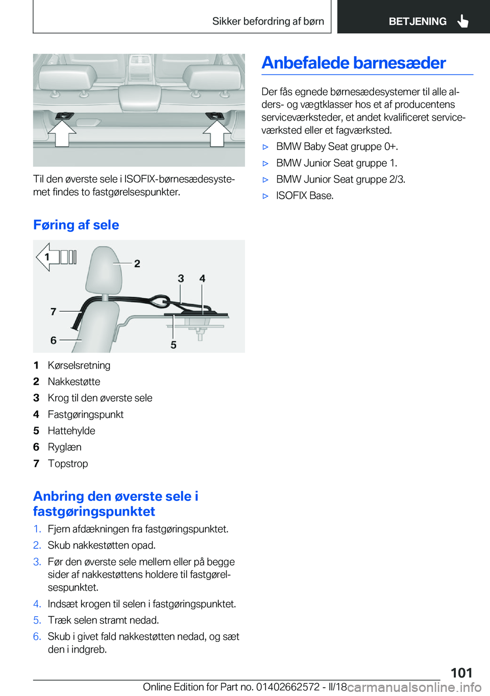 BMW M2 2018  InstruktionsbØger (in Danish) �T�i�l� �d�e�n� �