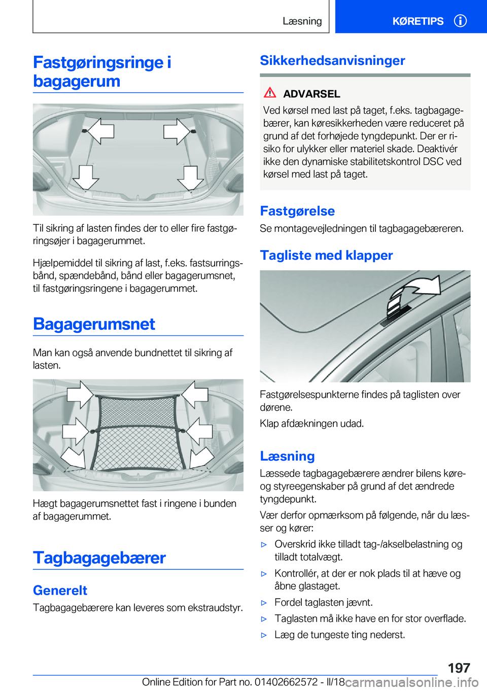 BMW M2 2018  InstruktionsbØger (in Danish) �F�a�s�t�g�