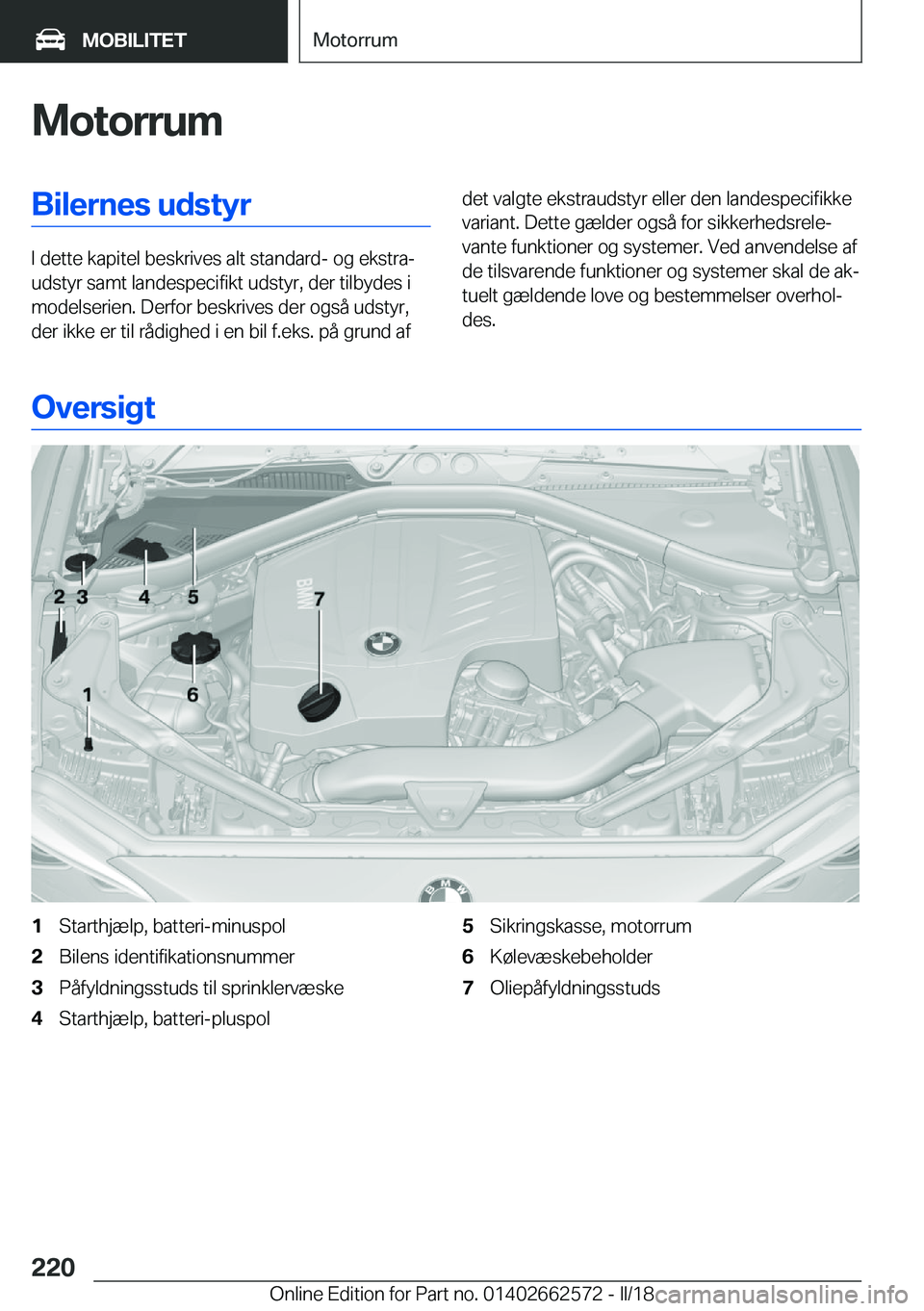 BMW M2 2018  InstruktionsbØger (in Danish) �M�o�t�o�r�r�u�m�B�i�l�e�r�n�e�s��u�d�s�t�y�r
�I� �d�e�t�t�e� �k�a�p�i�t�e�l� �b�e�s�k�r�i�v�e�s� �a�l�t� �s�t�a�n�d�a�r�d�-� �o�g� �e�k�s�t�r�aj
�u�d�s�t�y�r� �s�a�m�t� �l�a�n�d�e�s�p�e�c�i�f�i�k�t