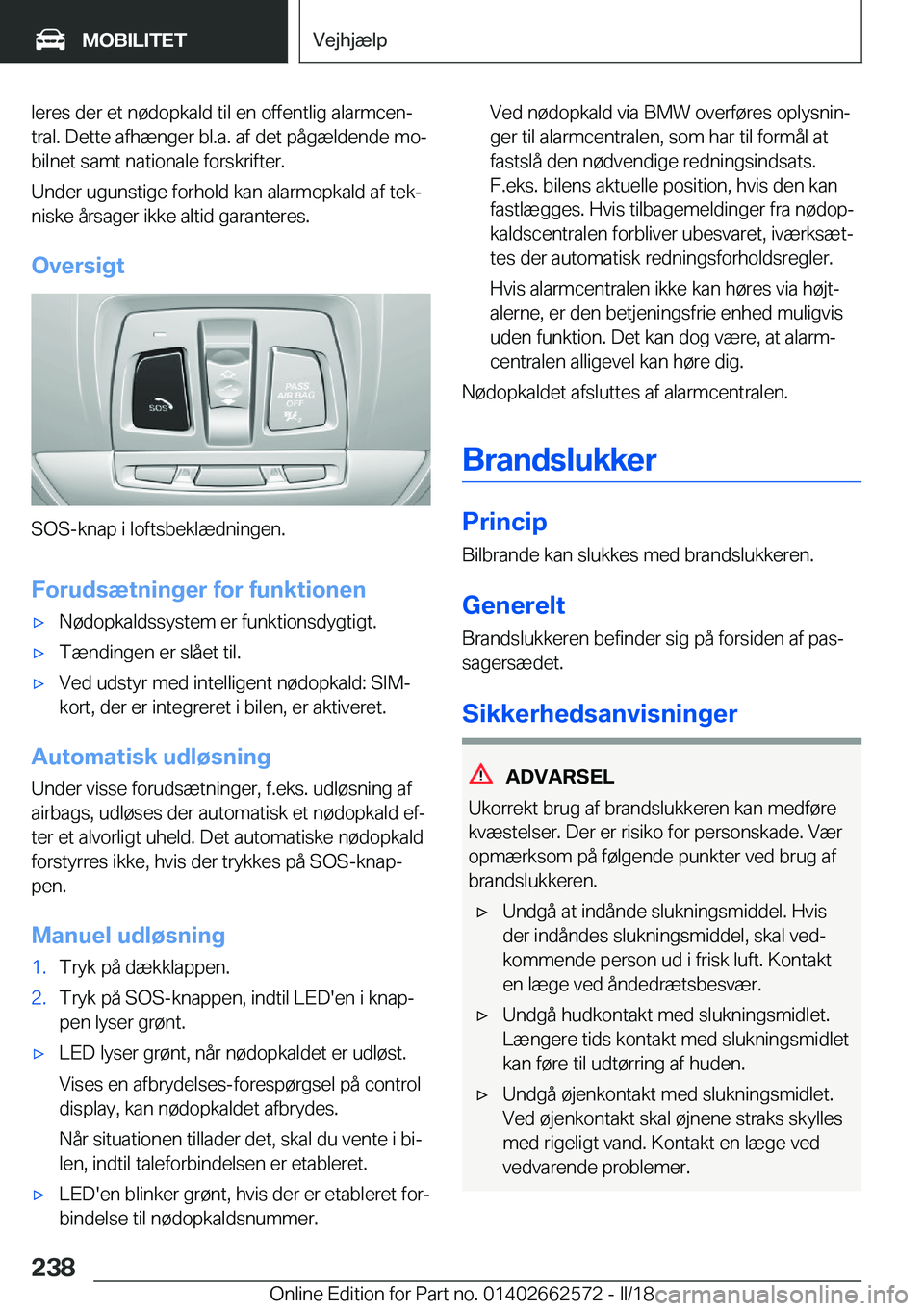 BMW M2 2018  InstruktionsbØger (in Danish) �l�e�r�e�s� �d�e�r� �e�t� �n�