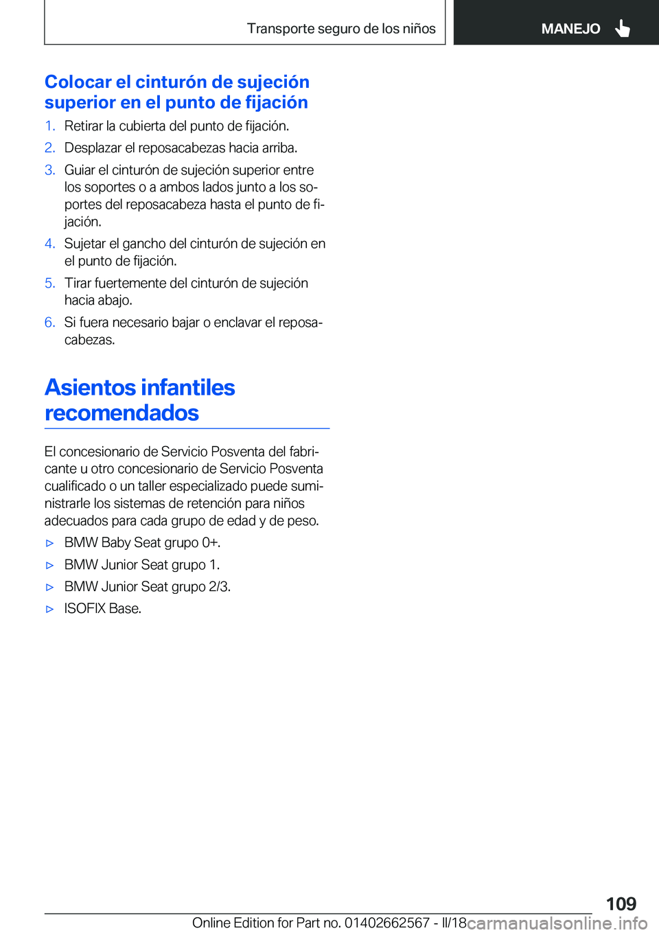 BMW M2 2018  Manuales de Empleo (in Spanish) �C�o�l�o�c�a�r��e�l��c�i�n�t�u�r�