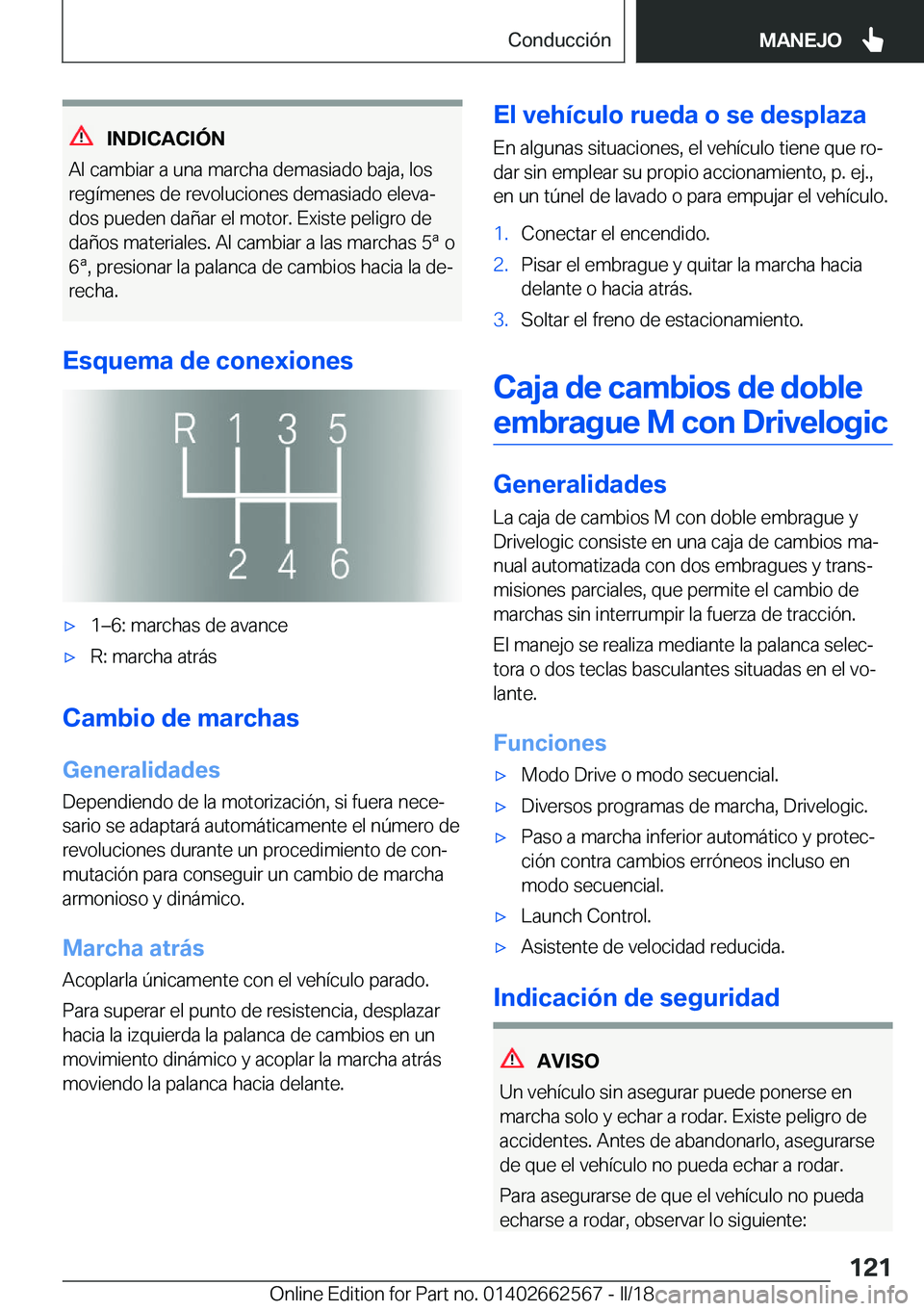 BMW M2 2018  Manuales de Empleo (in Spanish) �I�N�D�I�C�A�C�I�