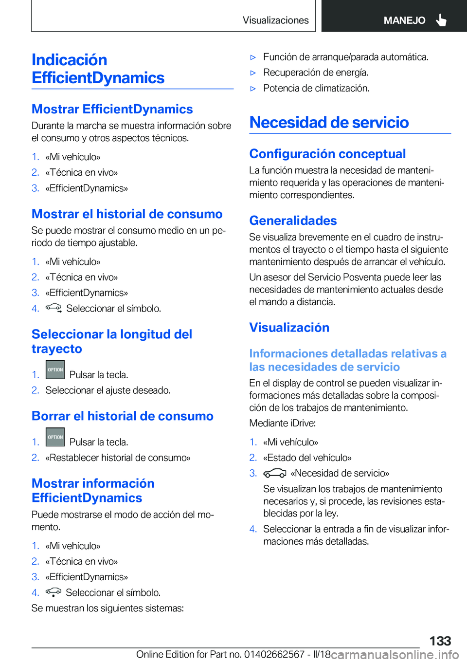 BMW M2 2018  Manuales de Empleo (in Spanish) �I�n�d�i�c�a�c�i�