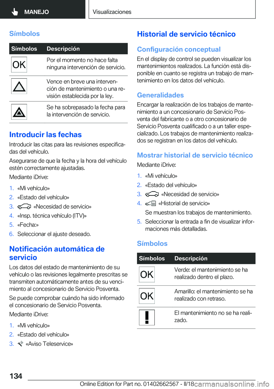 BMW M2 2018  Manuales de Empleo (in Spanish) �S�