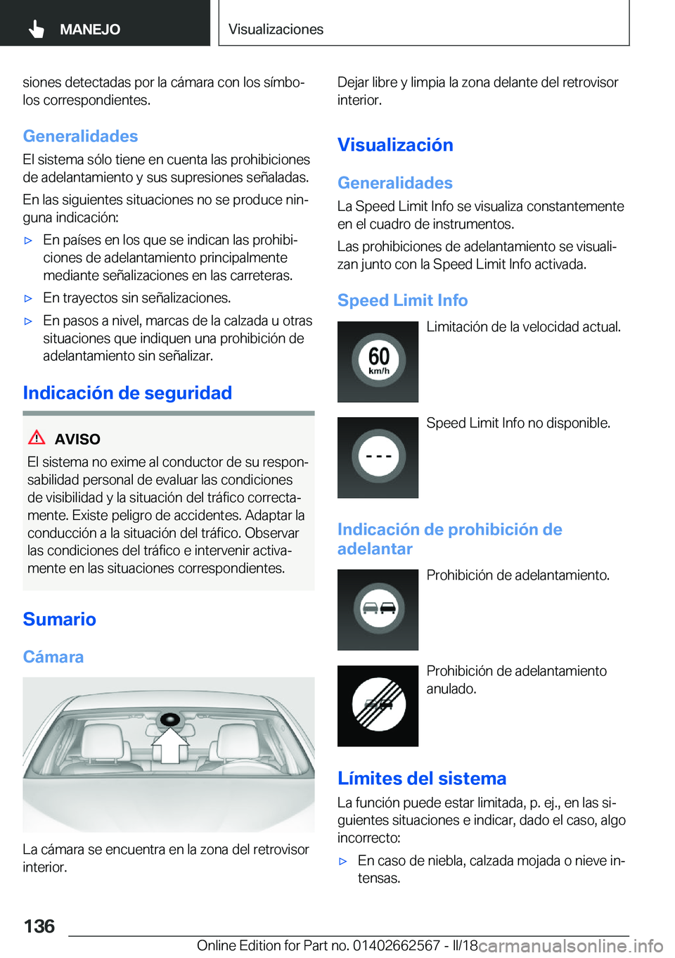 BMW M2 2018  Manuales de Empleo (in Spanish) �s�i�o�n�e�s� �d�e�t�e�c�t�a�d�a�s� �p�o�r� �l�a� �c�