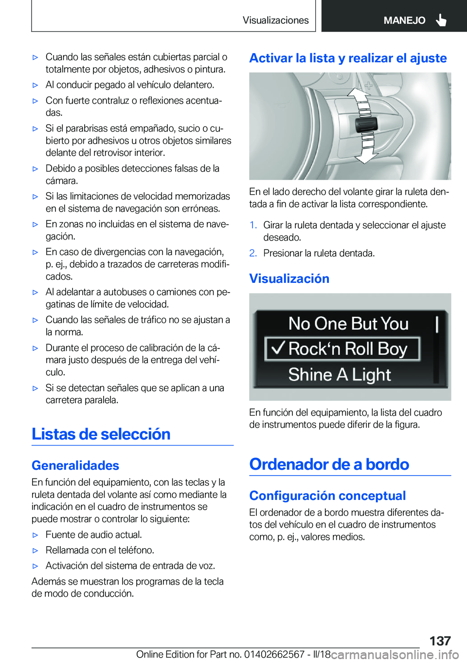 BMW M2 2018  Manuales de Empleo (in Spanish) x�C�u�a�n�d�o� �l�a�s� �s�e�