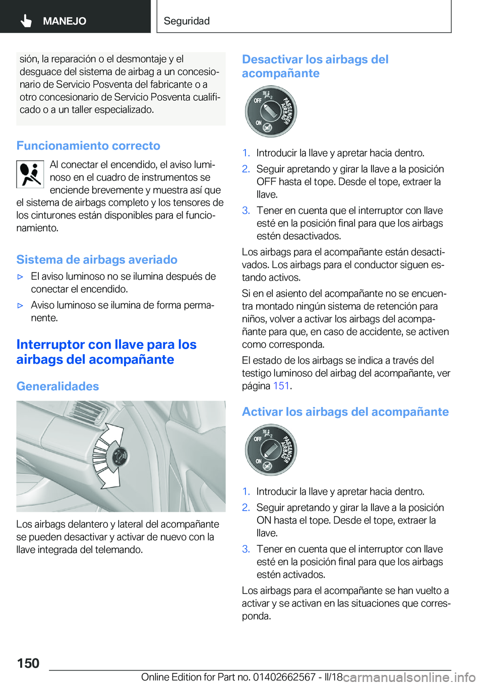 BMW M2 2018  Manuales de Empleo (in Spanish) �s�i�