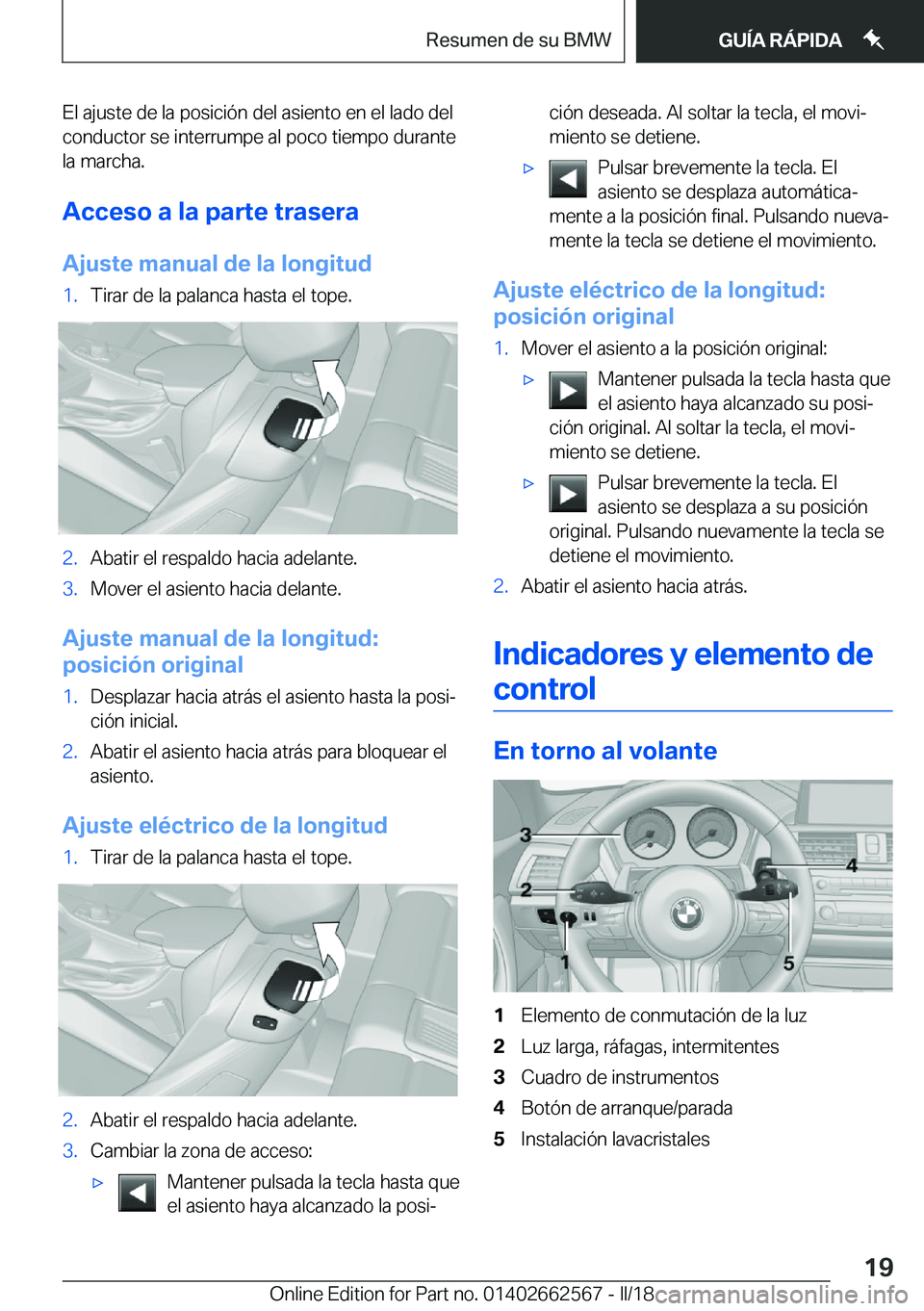 BMW M2 2018  Manuales de Empleo (in Spanish) �E�l� �a�j�u�s�t�e� �d�e� �l�a� �p�o�s�i�c�i�