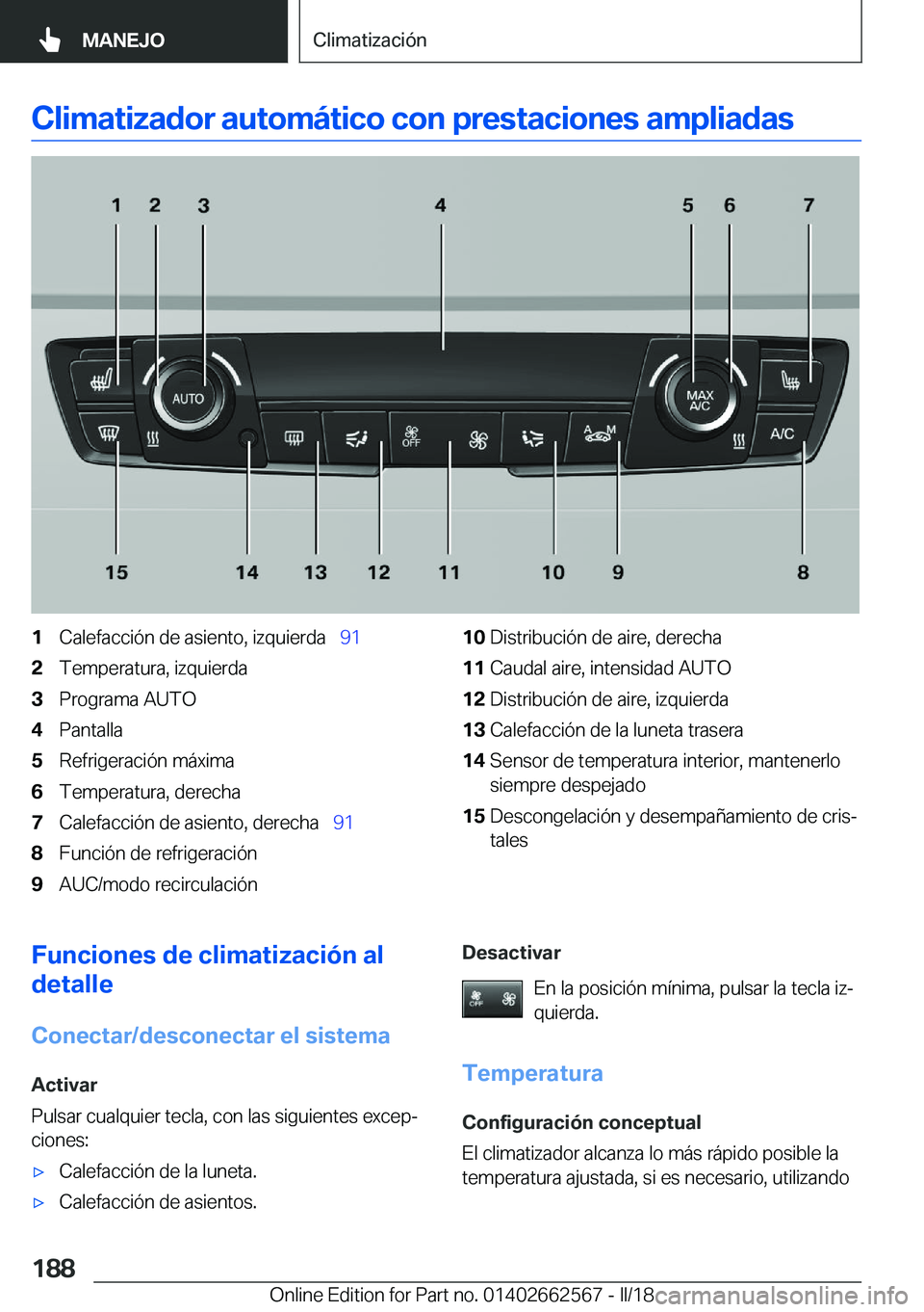 BMW M2 2018  Manuales de Empleo (in Spanish) �C�l�i�m�a�t�i�z�a�d�o�r��a�u�t�o�m�