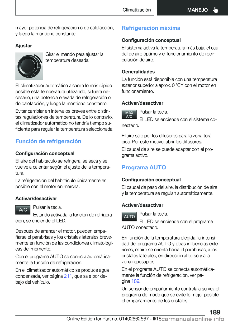 BMW M2 2018  Manuales de Empleo (in Spanish) �m�a�y�o�r� �p�o�t�e�n�c�i�a� �d�e� �r�e�f�r�i�g�e�r�a�c�i�