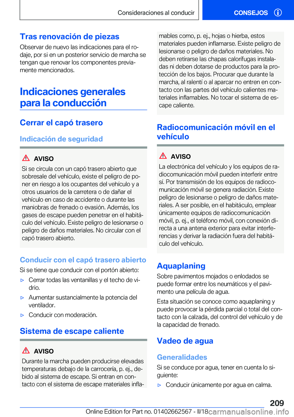 BMW M2 2018  Manuales de Empleo (in Spanish) �T�r�a�s��r�e�n�o�v�a�c�i�