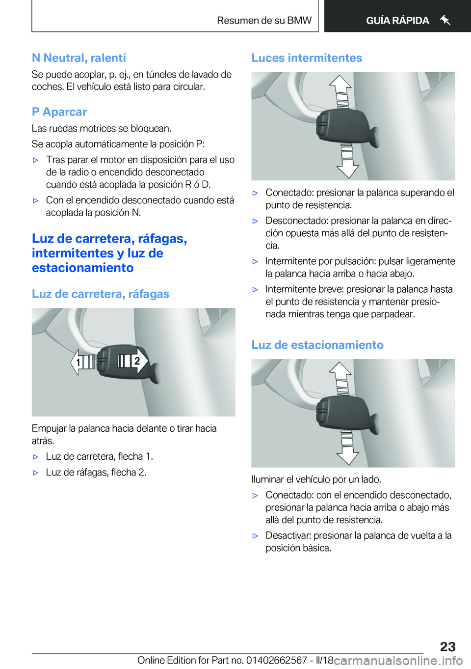 BMW M2 2018  Manuales de Empleo (in Spanish) �N��N�e�u�t�r�a�l�,��r�a�l�e�n�t�