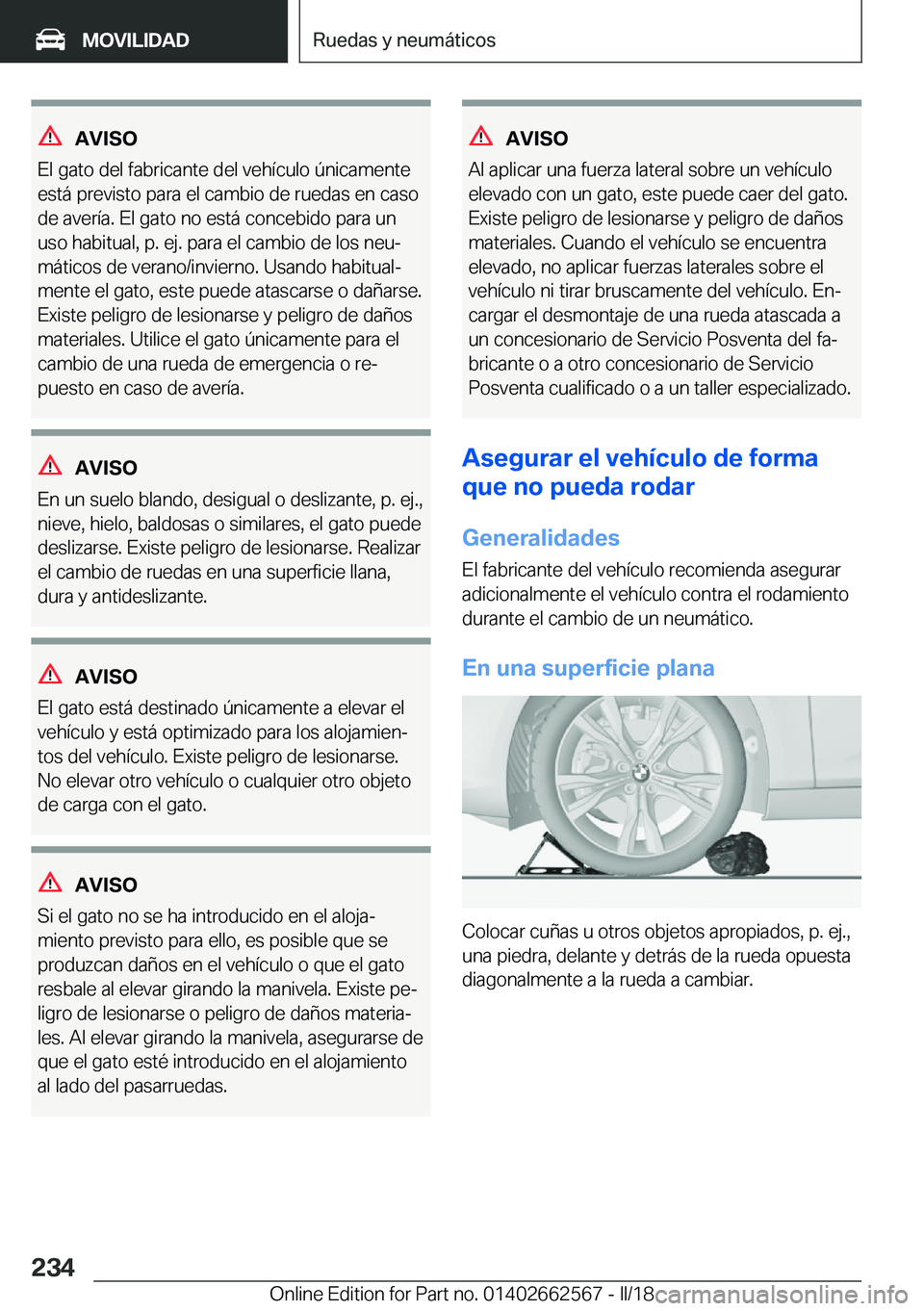 BMW M2 2018  Manuales de Empleo (in Spanish) �A�V�I�S�O
�E�l� �g�a�t�o� �d�e�l� �f�a�b�r�i�c�a�n�t�e� �d�e�l� �v�e�h�