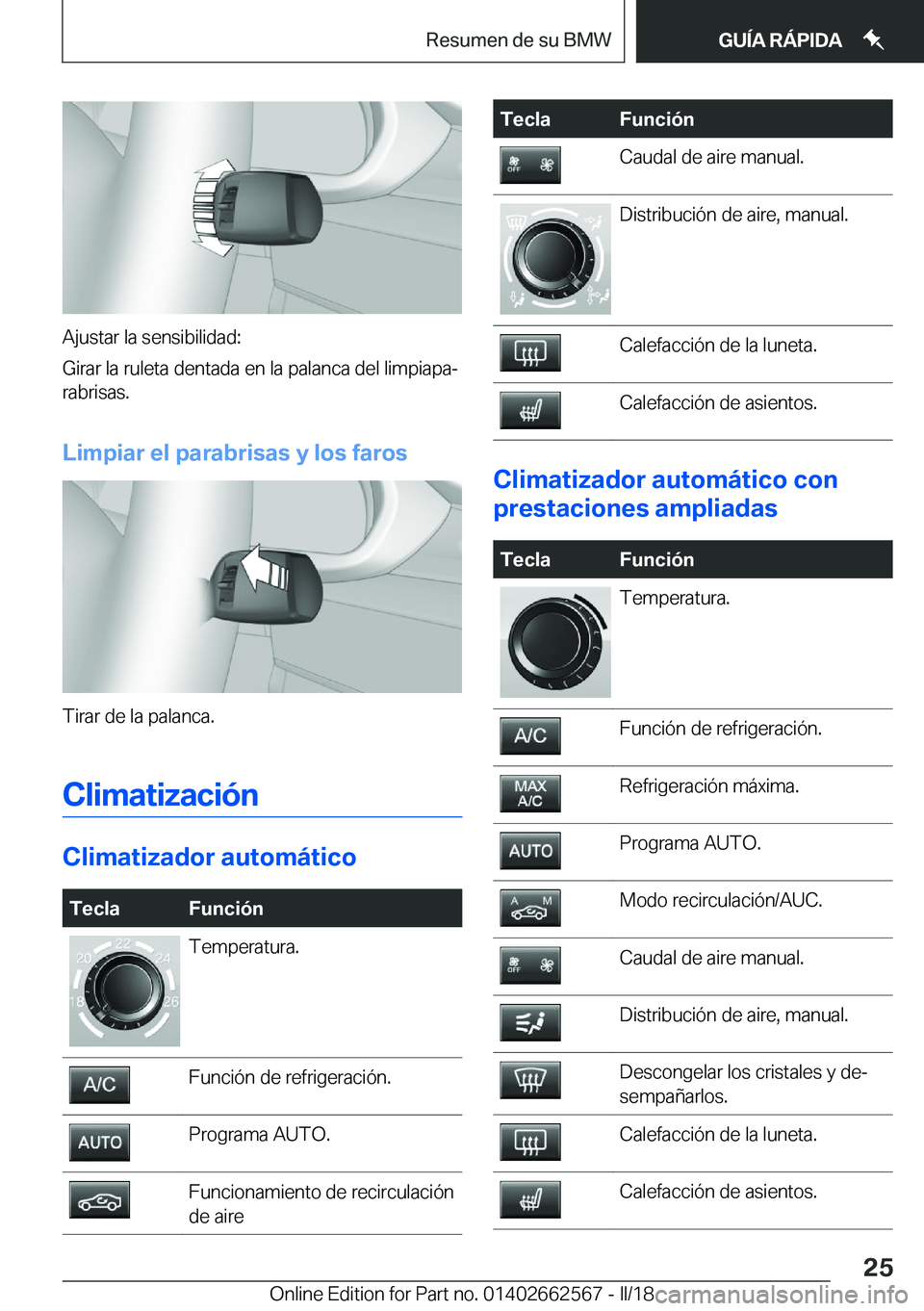 BMW M2 2018  Manuales de Empleo (in Spanish) �A�j�u�s�t�a�r� �l�a� �s�e�n�s�i�b�i�l�i�d�a�d�:
�G�i�r�a�r� �l�a� �r�u�l�e�t�a� �d�e�n�t�a�d�a� �e�n� �l�a� �p�a�l�a�n�c�a� �d�e�l� �l�i�m�p�i�a�p�aª �r�a�b�r�i�s�a�s�.
�L�i�m�p�i�a�r��e�l��p�a�r