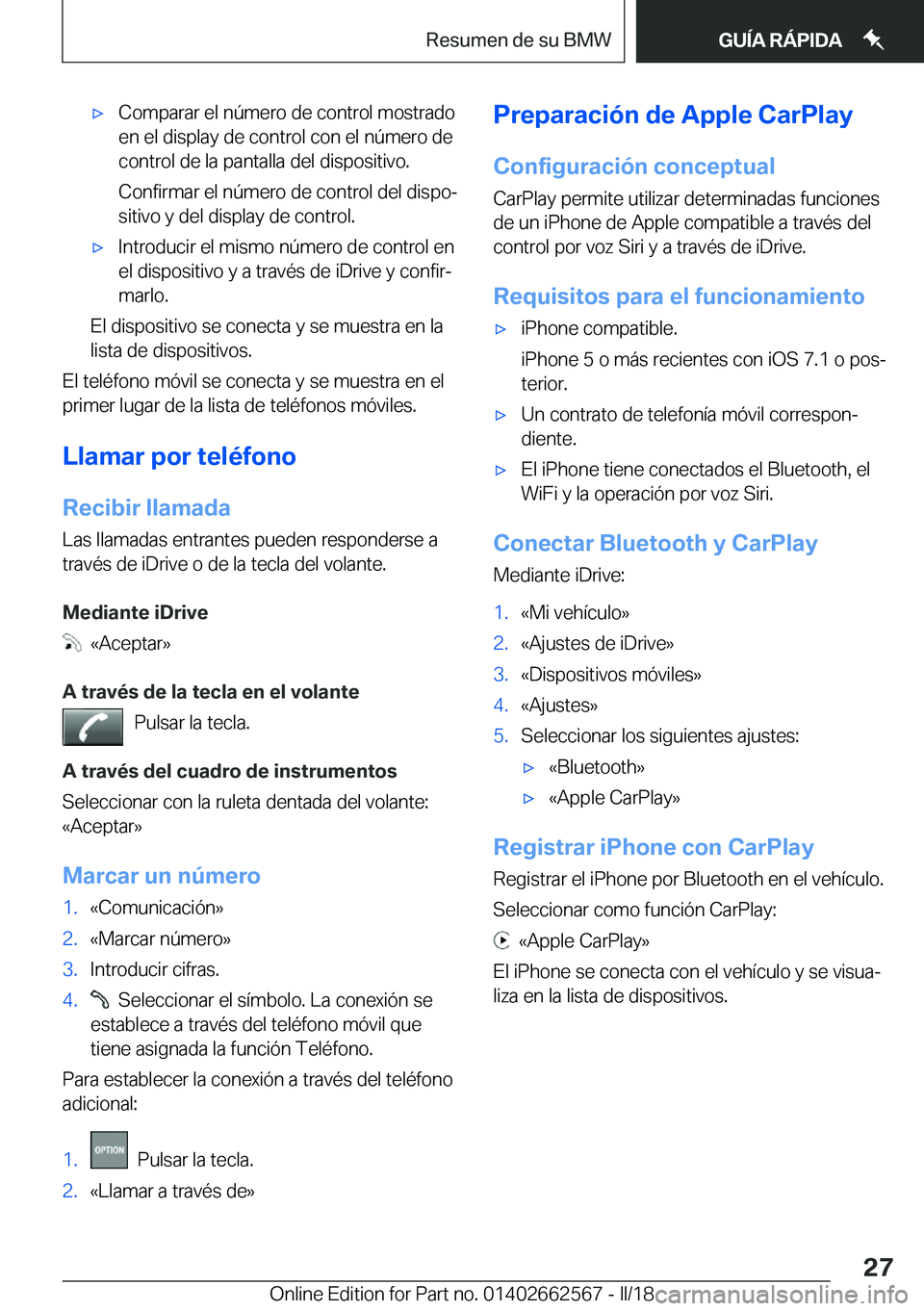 BMW M2 2018  Manuales de Empleo (in Spanish) x�C�o�m�p�a�r�a�r� �e�l� �n�