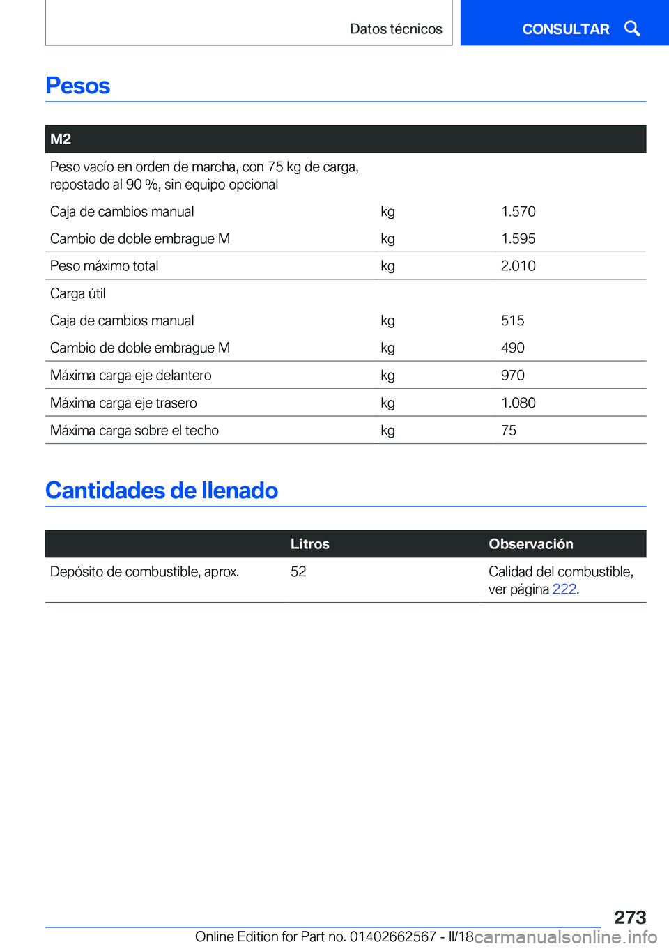 BMW M2 2018  Manuales de Empleo (in Spanish) �P�e�s�o�s
� 
�M�2�P�e�s�o� �v�a�c�