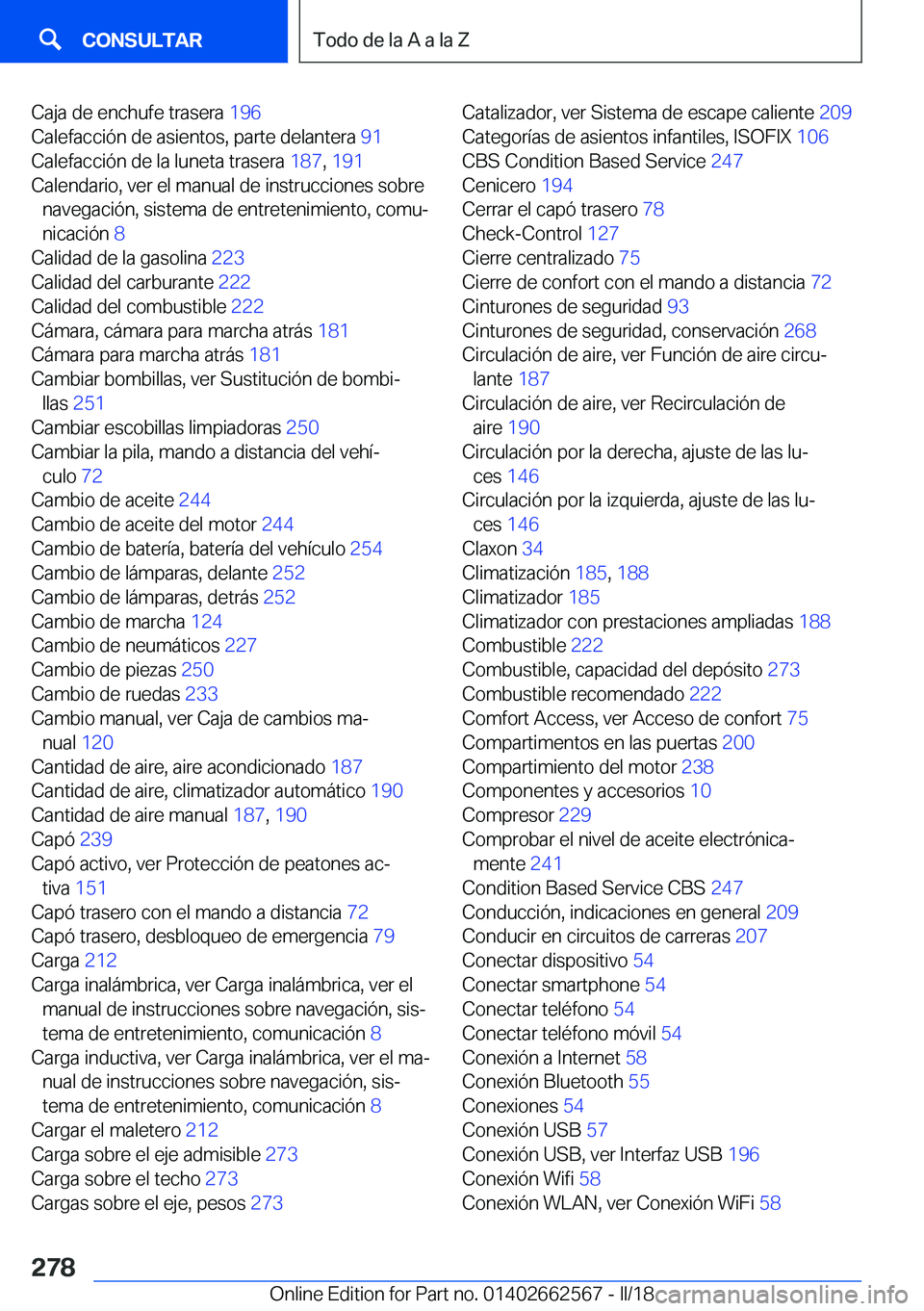 BMW M2 2018  Manuales de Empleo (in Spanish) �C�a�j�a� �d�e� �e�n�c�h�u�f�e� �t�r�a�s�e�r�a� �1�9�6� 
�C�a�l�e�f�a�c�c�i�