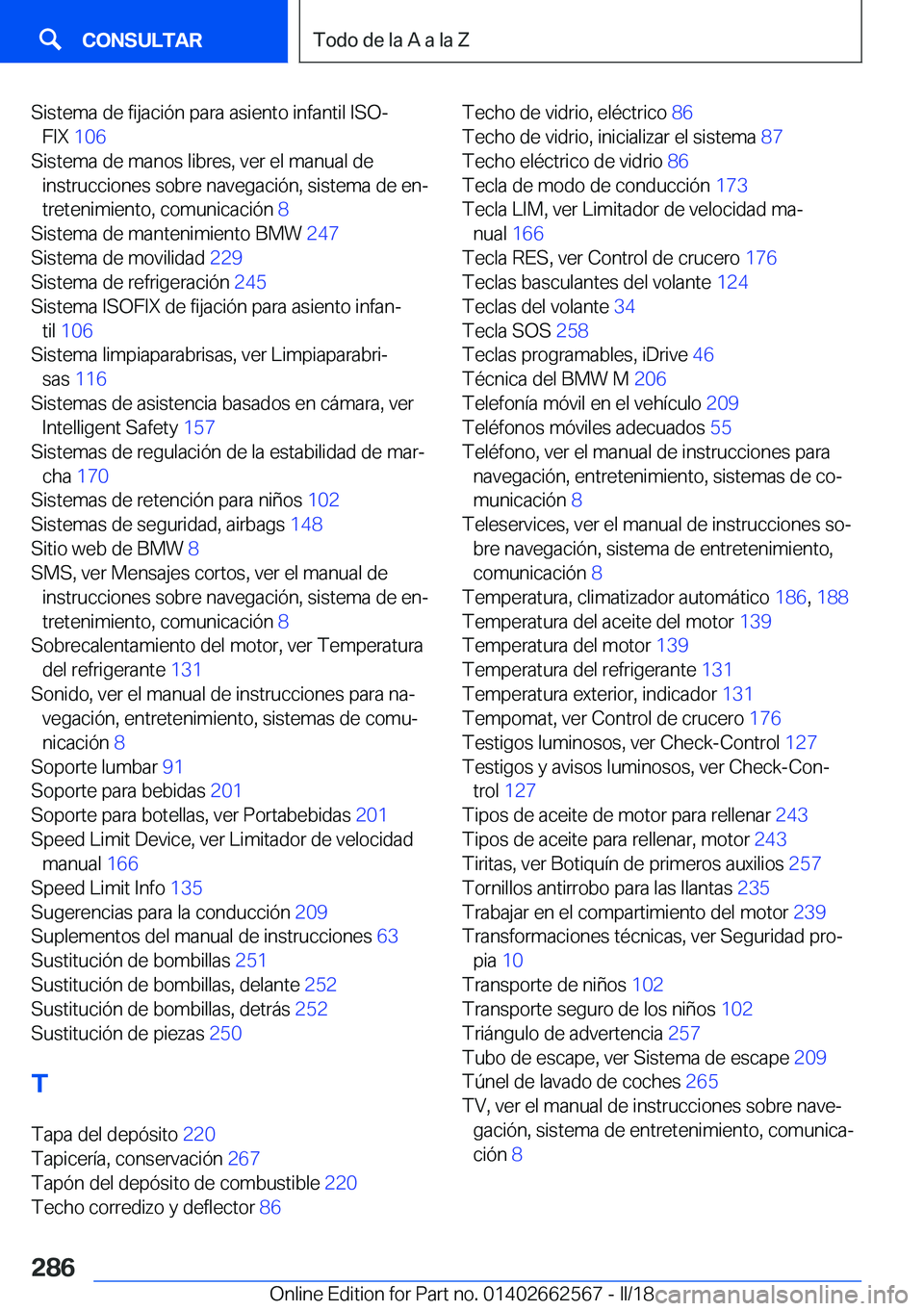 BMW M2 2018  Manuales de Empleo (in Spanish) �S�i�s�t�e�m�a� �d�e� �f�i�j�a�c�i�