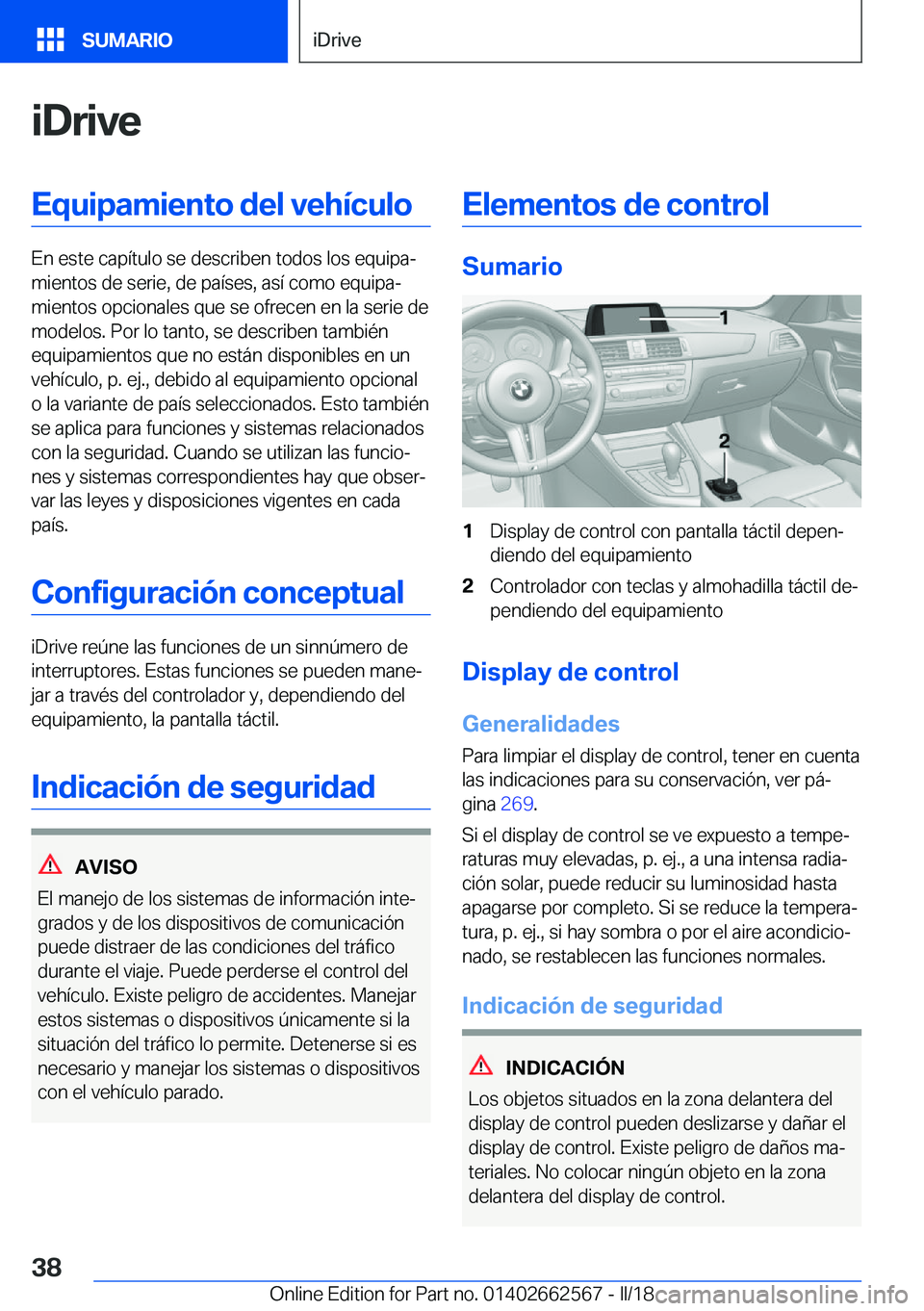 BMW M2 2018  Manuales de Empleo (in Spanish) �i�D�r�i�v�e�E�q�u�i�p�a�m�i�e�n�t�o��d�e�l��v�e�h�