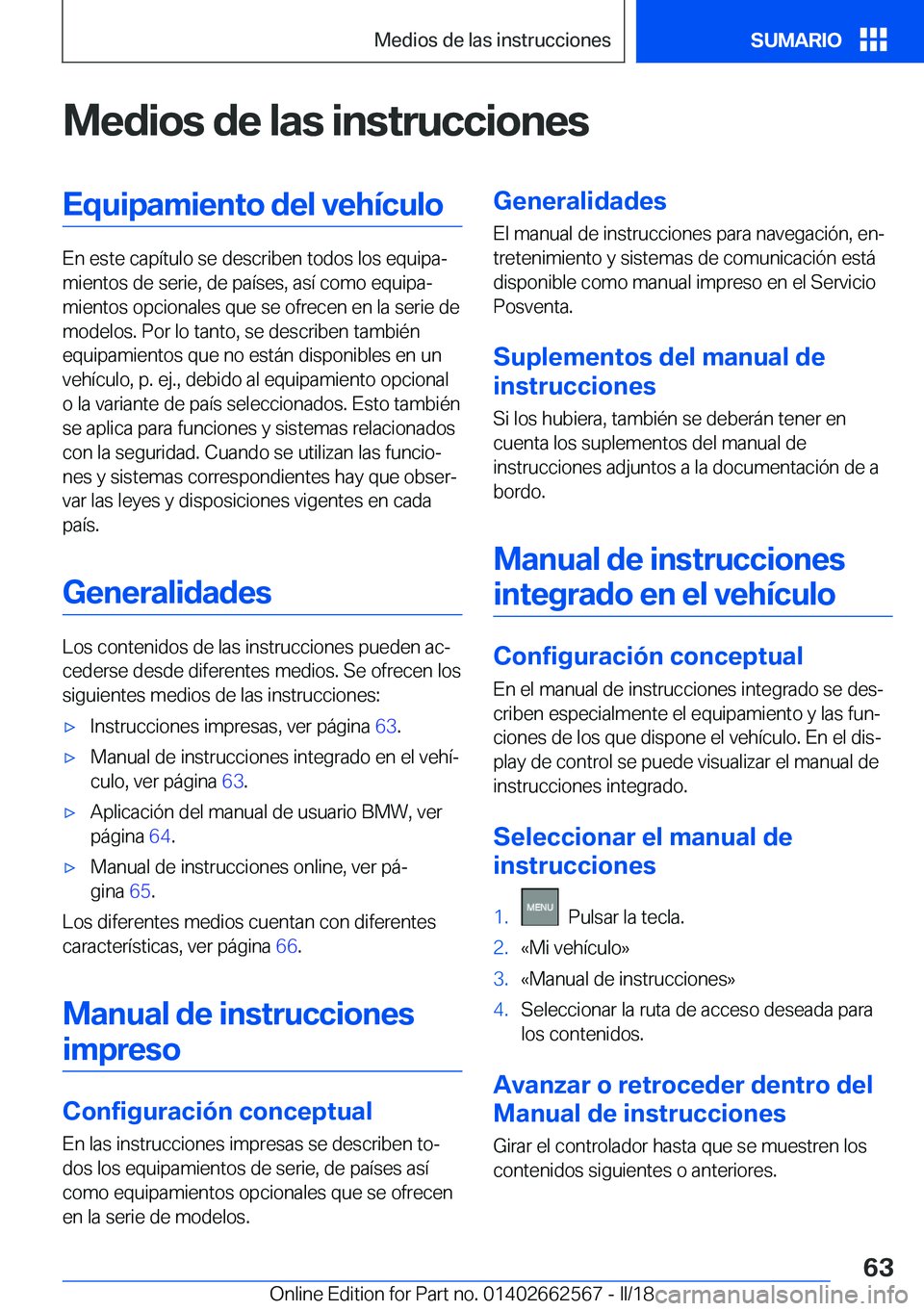 BMW M2 2018  Manuales de Empleo (in Spanish) �M�e�d�i�o�s��d�e��l�a�s��i�n�s�t�r�u�c�c�i�o�n�e�s�E�q�u�i�p�a�m�i�e�n�t�o��d�e�l��v�e�h�