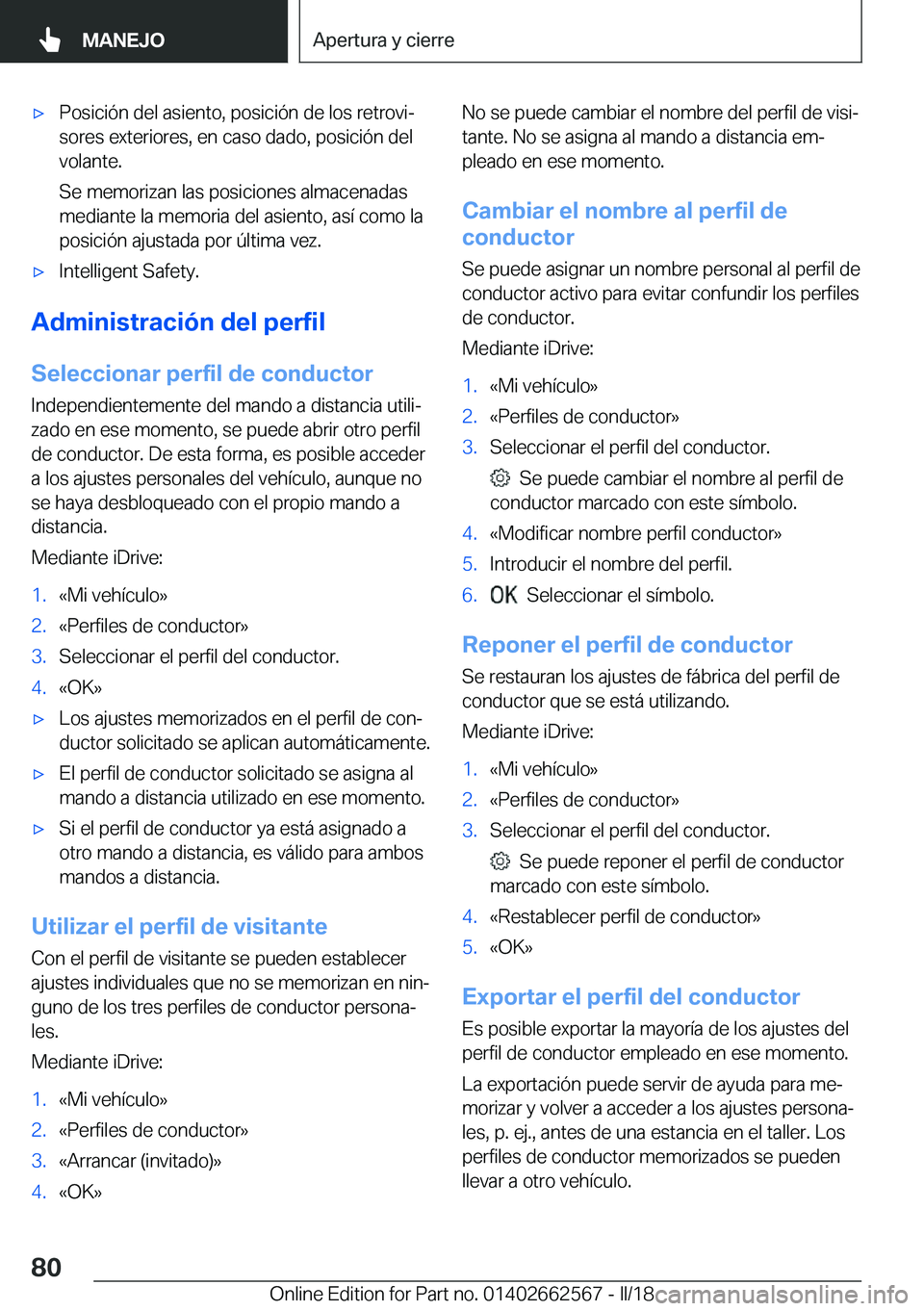 BMW M2 2018  Manuales de Empleo (in Spanish) x�P�o�s�i�c�i�