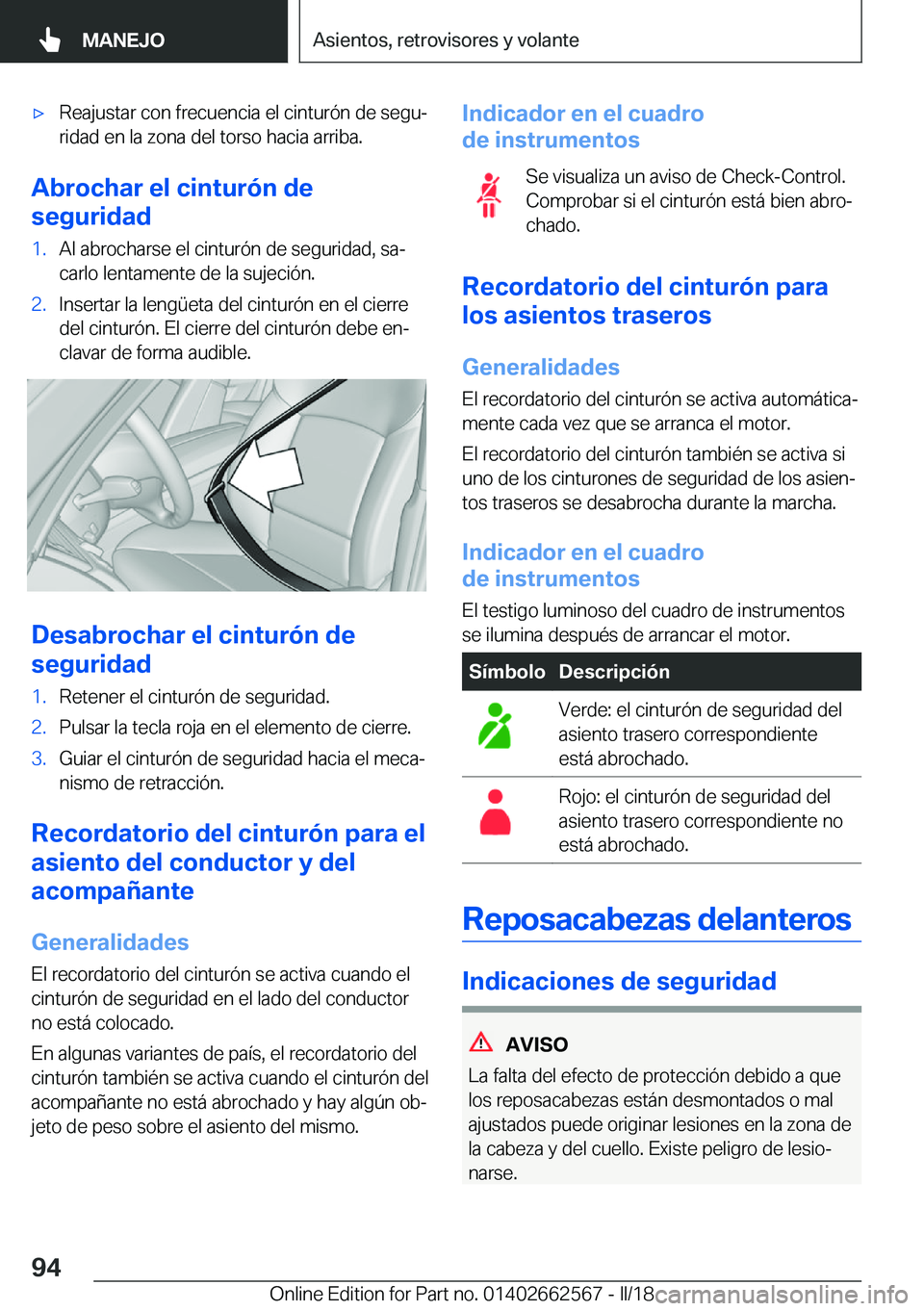 BMW M2 2018  Manuales de Empleo (in Spanish) x�R�e�a�j�u�s�t�a�r� �c�o�n� �f�r�e�c�u�e�n�c�i�a� �e�l� �c�i�n�t�u�r�