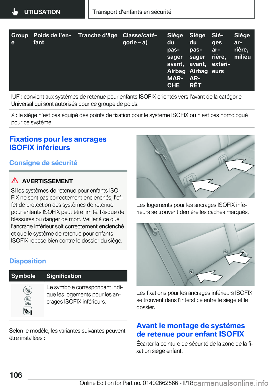 BMW M2 2018  Notices Demploi (in French) �G�r�o�u�p
�e�P�o�i�d�s��d�e��l�'�e�nj
�f�a�n�t�T�r�a�n�c�h�e��d�'�