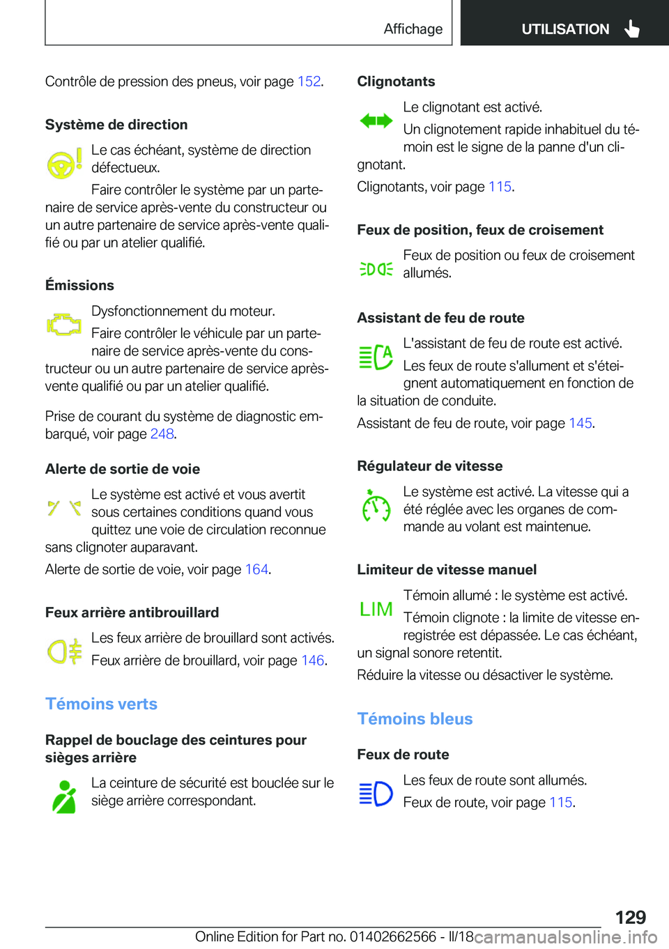 BMW M2 2018  Notices Demploi (in French) �C�o�n�t�r�