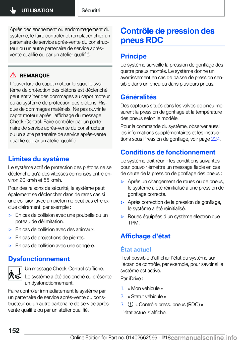 BMW M2 2018  Notices Demploi (in French) �A�p�r�è�s� �d�é�c�l�e�n�c�h�e�m�e�n�t� �o�u� �e�n�d�o�m�m�a�g�e�m�e�n�t� �d�u�s�y�s�t�è�m�e�,� �l�e� �f�a�i�r�e� �c�o�n�t�r�