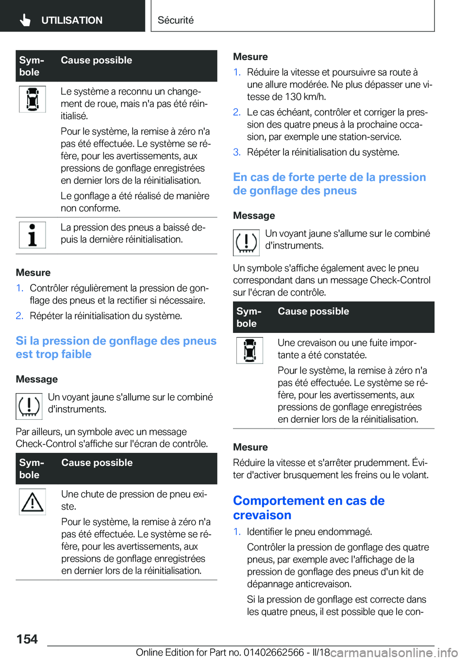 BMW M2 2018  Notices Demploi (in French) �S�y�mj
�b�o�l�e�C�a�u�s�e��p�o�s�s�i�b�l�e�L�e� �s�y�s�t�è�m�e� �a� �r�e�c�o�n�n�u� �u�n� �c�h�a�n�g�ej
�m�e�n�t� �d�e� �r�o�u�e�,� �m�a�i�s� �n�'�a� �p�a�s� �é�t�é� �r�é�i�nj
�i�t�i�a�l�