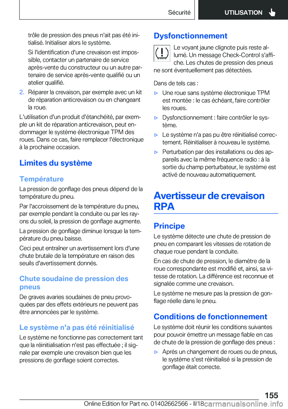 BMW M2 2018  Notices Demploi (in French) �t�r�