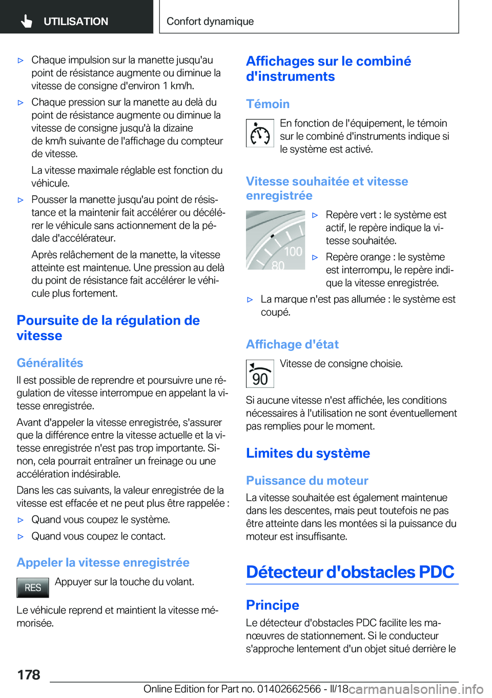 BMW M2 2018  Notices Demploi (in French) 'x�C�h�a�q�u�e� �i�m�p�u�l�s�i�o�n� �s�u�r� �l�a� �m�a�n�e�t�t�e� �j�u�s�q�u�'�a�u
�p�o�i�n�t� �d�e� �r�é�s�i�s�t�a�n�c�e� �a�u�g�m�e�n�t�e� �o�u� �d�i�m�i�n�u�e� �l�a
�v�i�t�e�s�s�e� �d�e� �