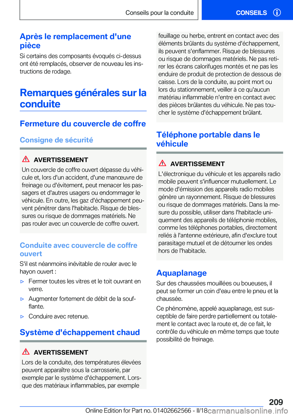 BMW M2 2018  Notices Demploi (in French) �A�p�r�è�s��l�e��r�e�m�p�l�a�c�e�m�e�n�t��d�'�u�n�e
�p�i�è�c�e
�S�i� �c�e�r�t�a�i�n�s� �d�e�s� �c�o�m�p�o�s�a�n�t�s� �é�v�o�q�u�é�s� �c�i�-�d�e�s�s�u�s
�o�n�t� �é�t�é� �r�e�m�p�l�a�c�é�s