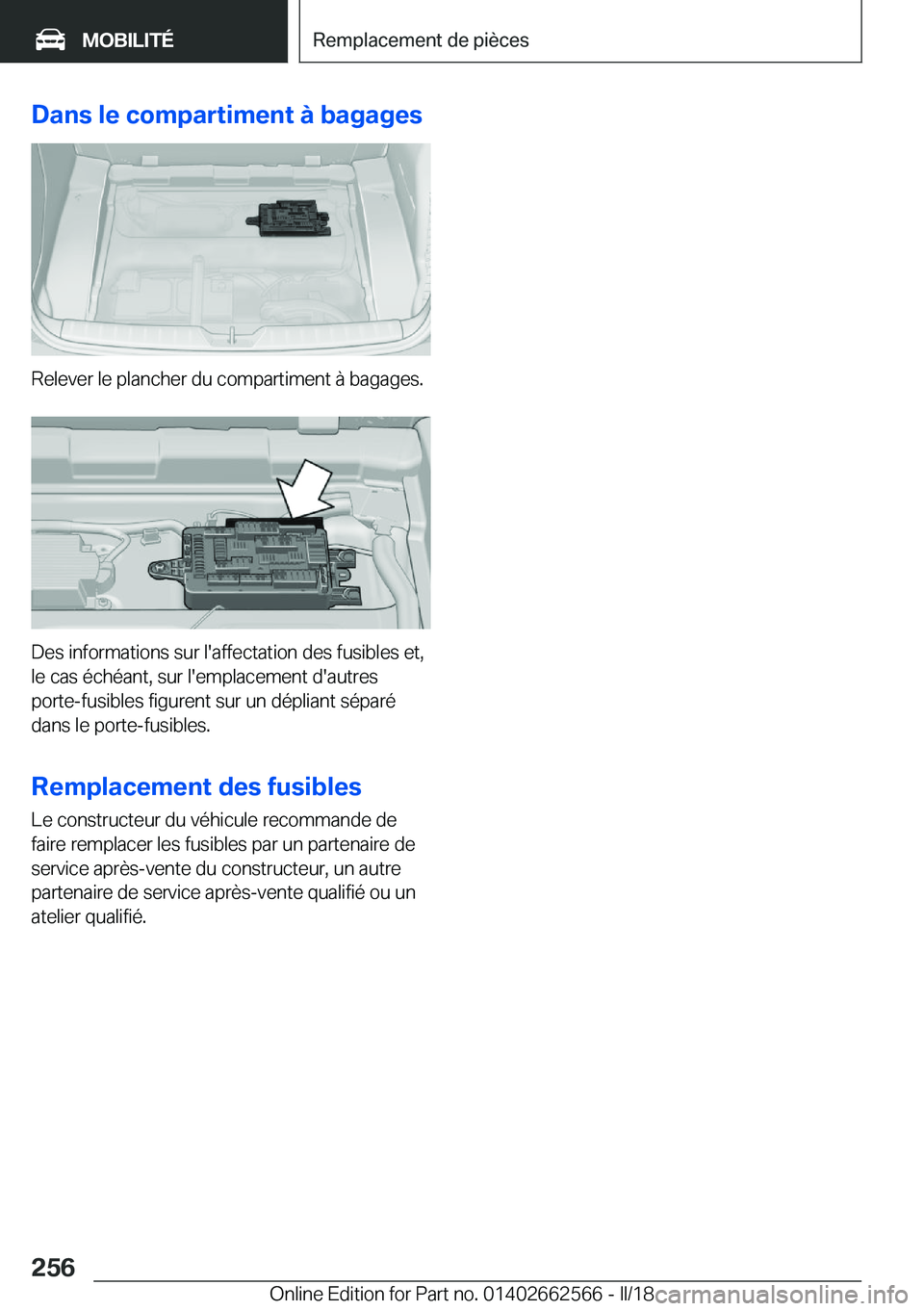 BMW M2 2018  Notices Demploi (in French) �D�a�n�s��l�e��c�o�m�p�a�r�t�i�m�e�n�t��