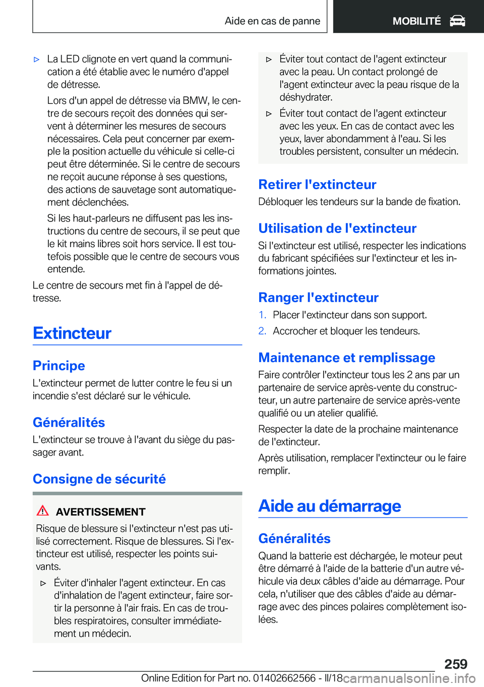 BMW M2 2018  Notices Demploi (in French) 'x�L�a� �L�E�D� �c�l�i�g�n�o�t�e� �e�n� �v�e�r�t� �q�u�a�n�d� �l�a� �c�o�m�m�u�n�ij�c�a�t�i�o�n� �a� �é�t�é� �é�t�a�b�l�i�e� �a�v�e�c� �l�e� �n�u�m�é�r�o� �d�'�a�p�p�e�l�d�e� �d�é�t�r�e�