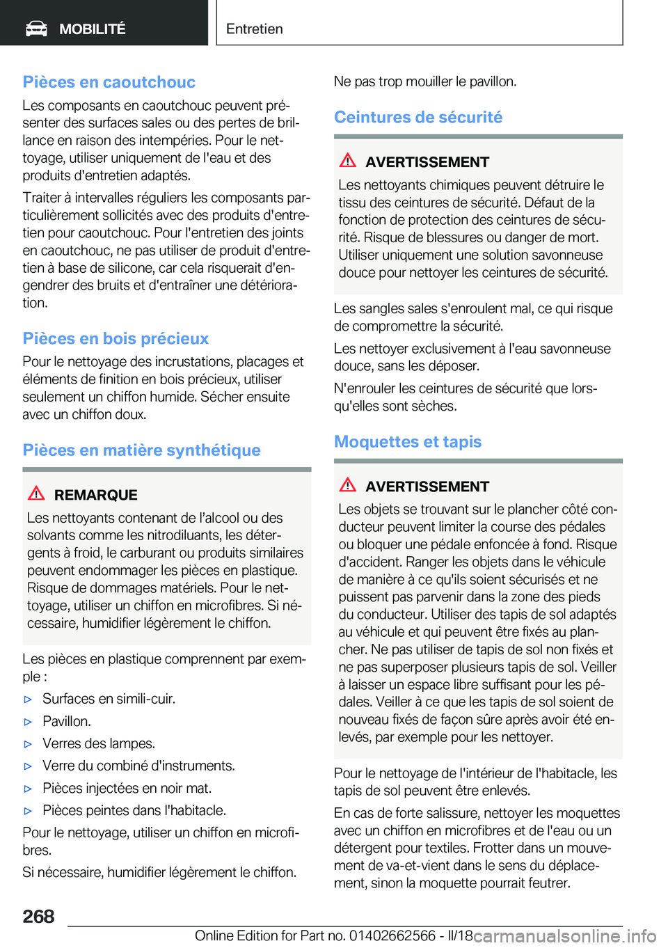 BMW M2 2018  Notices Demploi (in French) �P�i�è�c�e�s��e�n��c�a�o�u�t�c�h�o�u�c�L�e�s� �c�o�m�p�o�s�a�n�t�s� �e�n� �c�a�o�u�t�c�h�o�u�c� �p�e�u�v�e�n�t� �p�r�éj
�s�e�n�t�e�r� �d�e�s� �s�u�r�f�a�c�e�s� �s�a�l�e�s� �o�u� �d�e�s� �p�e�r�t�