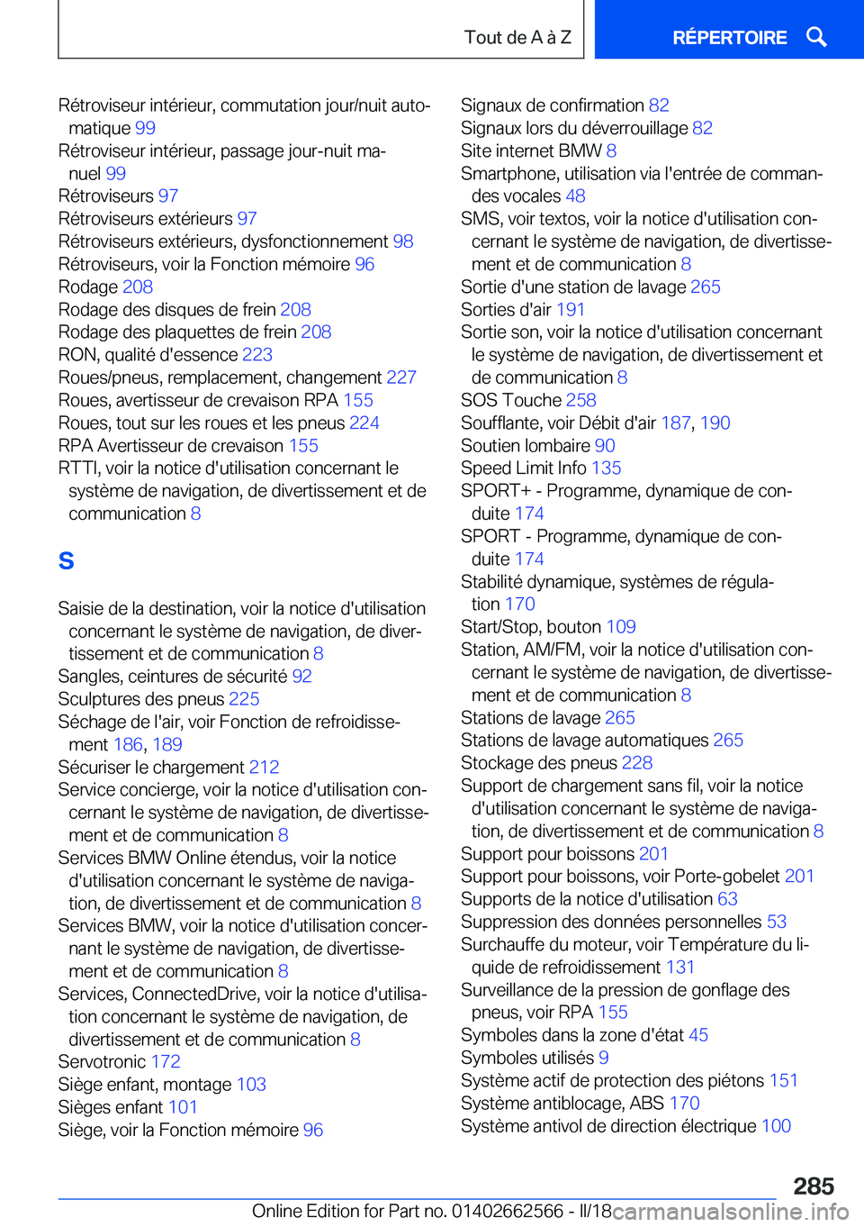 BMW M2 2018  Notices Demploi (in French) �R�é�t�r�o�v�i�s�e�u�r� �i�n�t�é�r�i�e�u�r�,� �c�o�m�m�u�t�a�t�i�o�n� �j�o�u�r�/�n�u�i�t� �a�u�t�oj�m�a�t�i�q�u�e�  �9�9� 
�R�é�t�r�o�v�i�s�e�u�r� �i�n�t�é�r�i�e�u�r�,� �p�a�s�s�a�g�e� �j�o�u�r�-