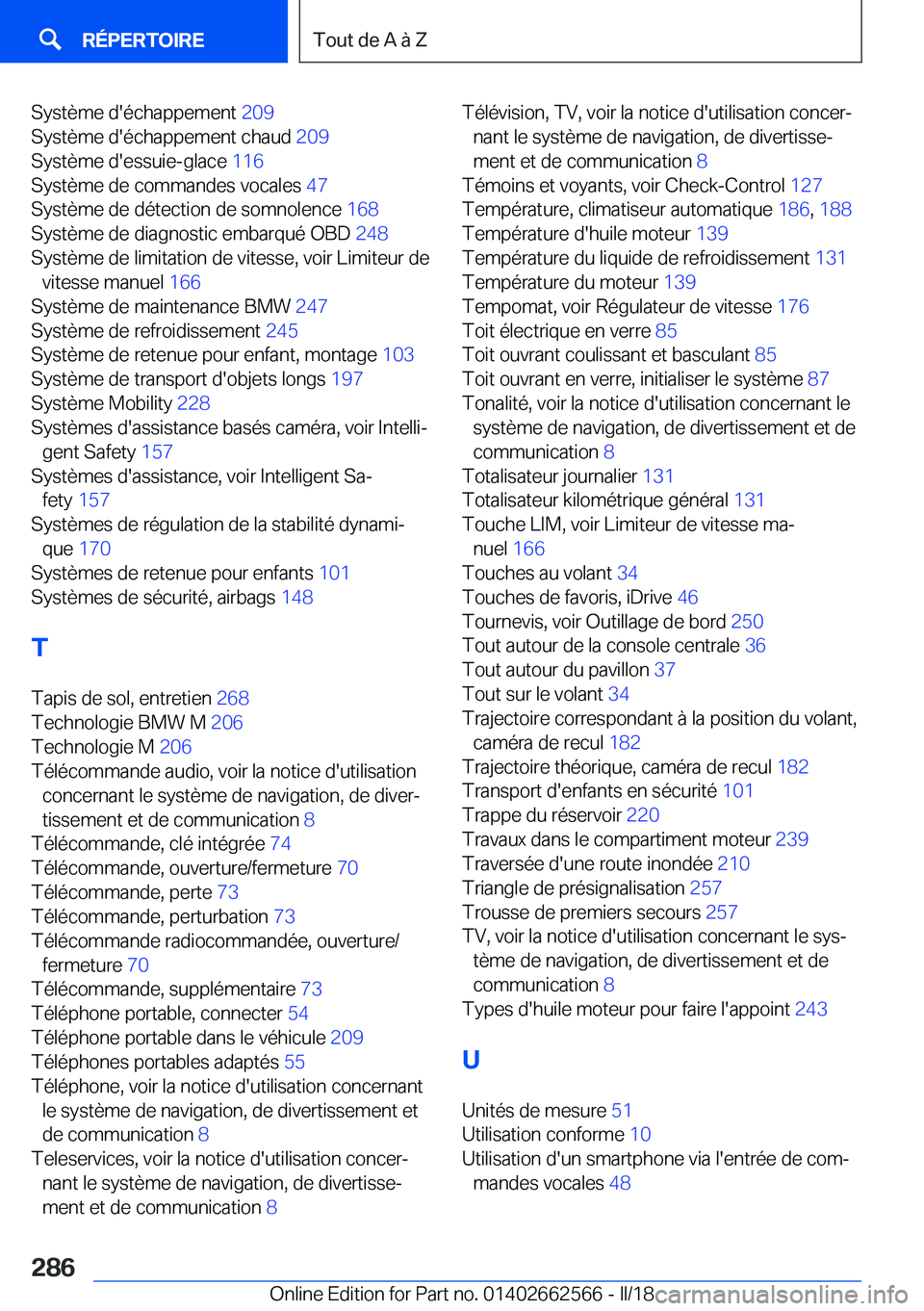 BMW M2 2018  Notices Demploi (in French) �S�y�s�t�è�m�e� �d�'�é�c�h�a�p�p�e�m�e�n�t� �2�0�9� 
�S�y�s�t�è�m�e� �d�'�é�c�h�a�p�p�e�m�e�n�t� �c�h�a�u�d�  �2�0�9� 
�S�y�s�t�è�m�e� �d�'�e�s�s�u�i�e�-�g�l�a�c�e�  �1�1�6� 
�S�y�s�t
