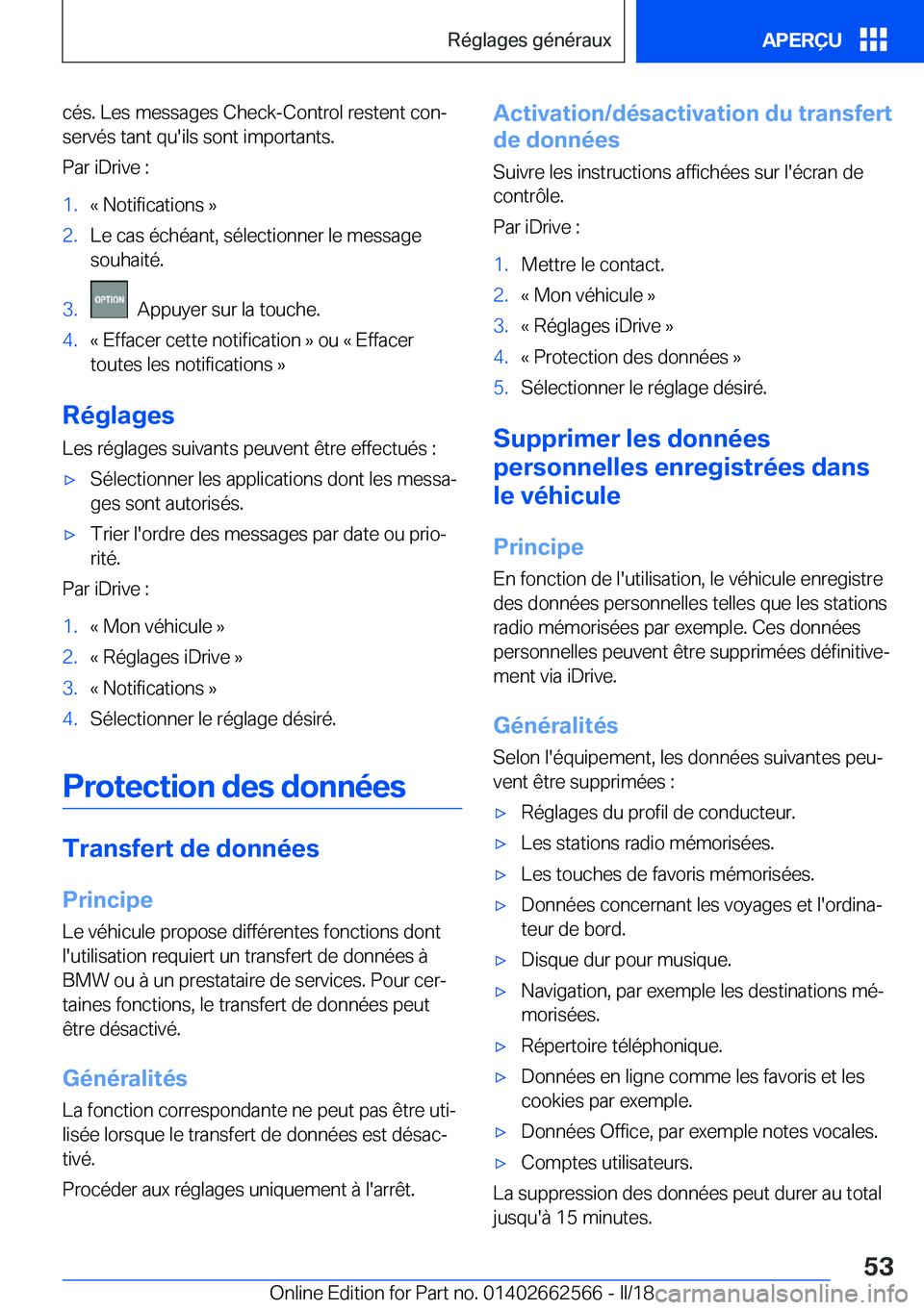 BMW M2 2018  Notices Demploi (in French) �c�é�s�.� �L�e�s� �m�e�s�s�a�g�e�s� �C�h�e�c�k�-�C�o�n�t�r�o�l� �r�e�s�t�e�n�t� �c�o�nj
�s�e�r�v�é�s� �t�a�n�t� �q�u�'�i�l�s� �s�o�n�t� �i�m�p�o�r�t�a�n�t�s�.
�P�a�r� �i�D�r�i�v�e� �:�1�.�k� �N