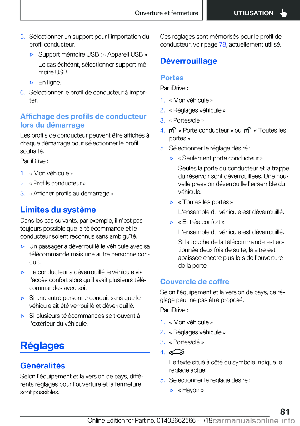 BMW M2 2018  Notices Demploi (in French) �5�.�S�é�l�e�c�t�i�o�n�n�e�r� �u�n� �s�u�p�p�o�r�t� �p�o�u�r� �l�'�i�m�p�o�r�t�a�t�i�o�n� �d�u�p�r�o�f�i�l� �c�o�n�d�u�c�t�e�u�r�.'x�S�u�p�p�o�r�t� �m�é�m�o�i�r�e� �U�S�B� �:� �k� �A�p�p�a�r