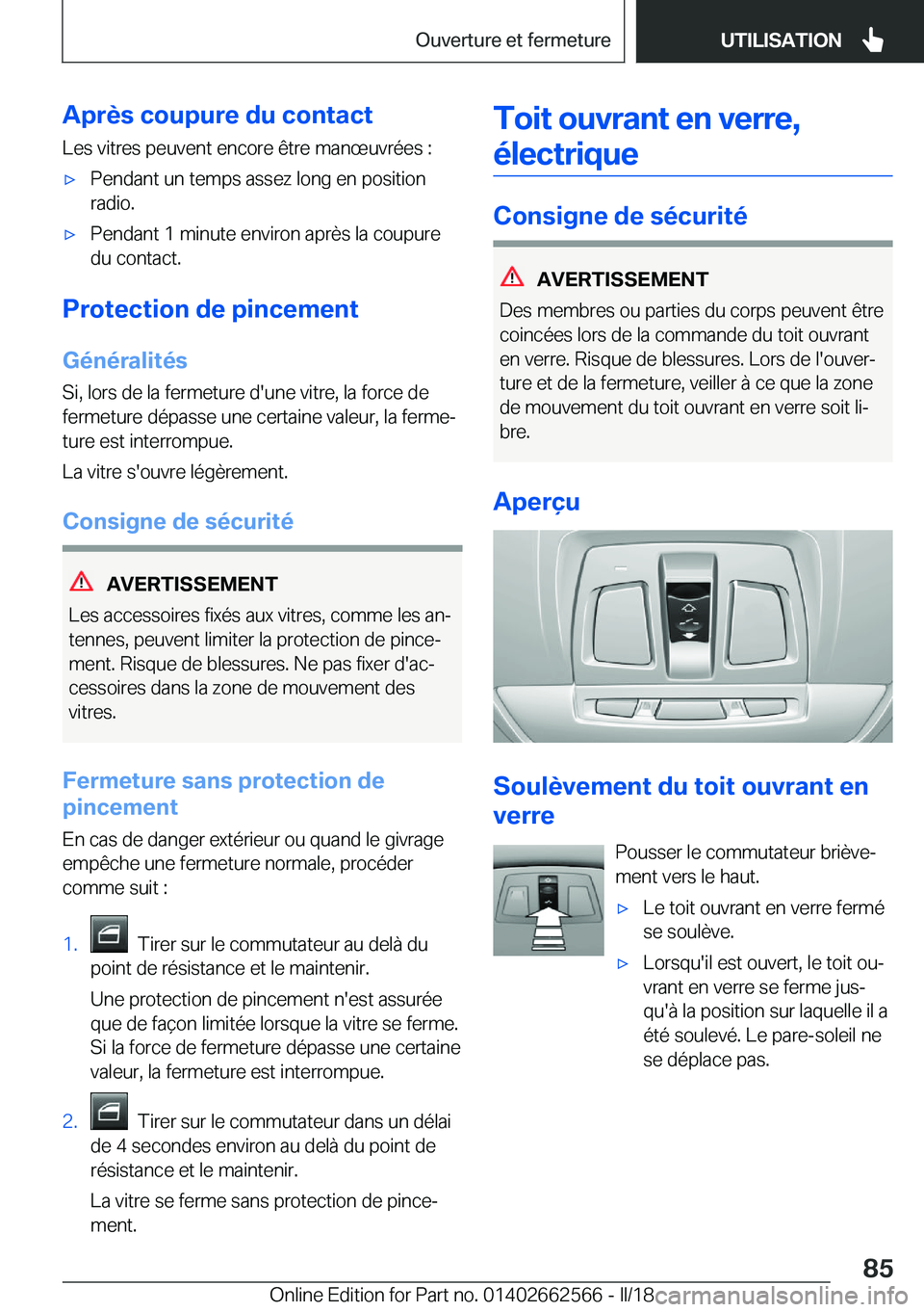 BMW M2 2018  Notices Demploi (in French) �A�p�r�è�s��c�o�u�p�u�r�e��d�u��c�o�n�t�a�c�t
�L�e�s� �v�i�t�r�e�s� �p�e�u�v�e�n�t� �e�n�c�o�r�e� �ê�t�r�e� �m�a�n�