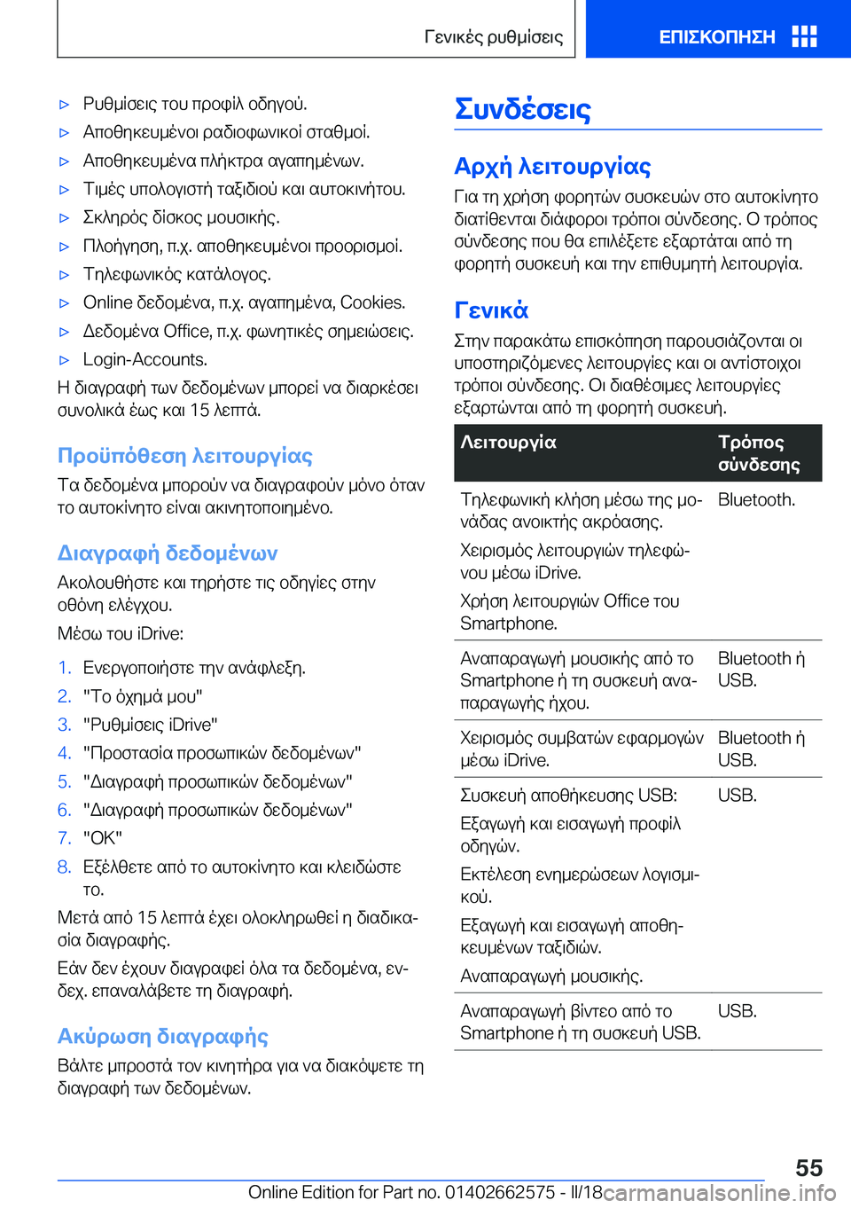 BMW M2 2018  ΟΔΗΓΌΣ ΧΡΉΣΗΣ (in Greek) 'x d h [ _ R f w \ e   g b h   c d b i R ^   b v y u b p .'x T c b [ y ] w h _ o ` b \   d s v \ b i l ` \ ] b R   f g s [ _ b R .'x T c b [ y ] w h _ o ` s   c ^ p ] g d s   s u s c y _ o