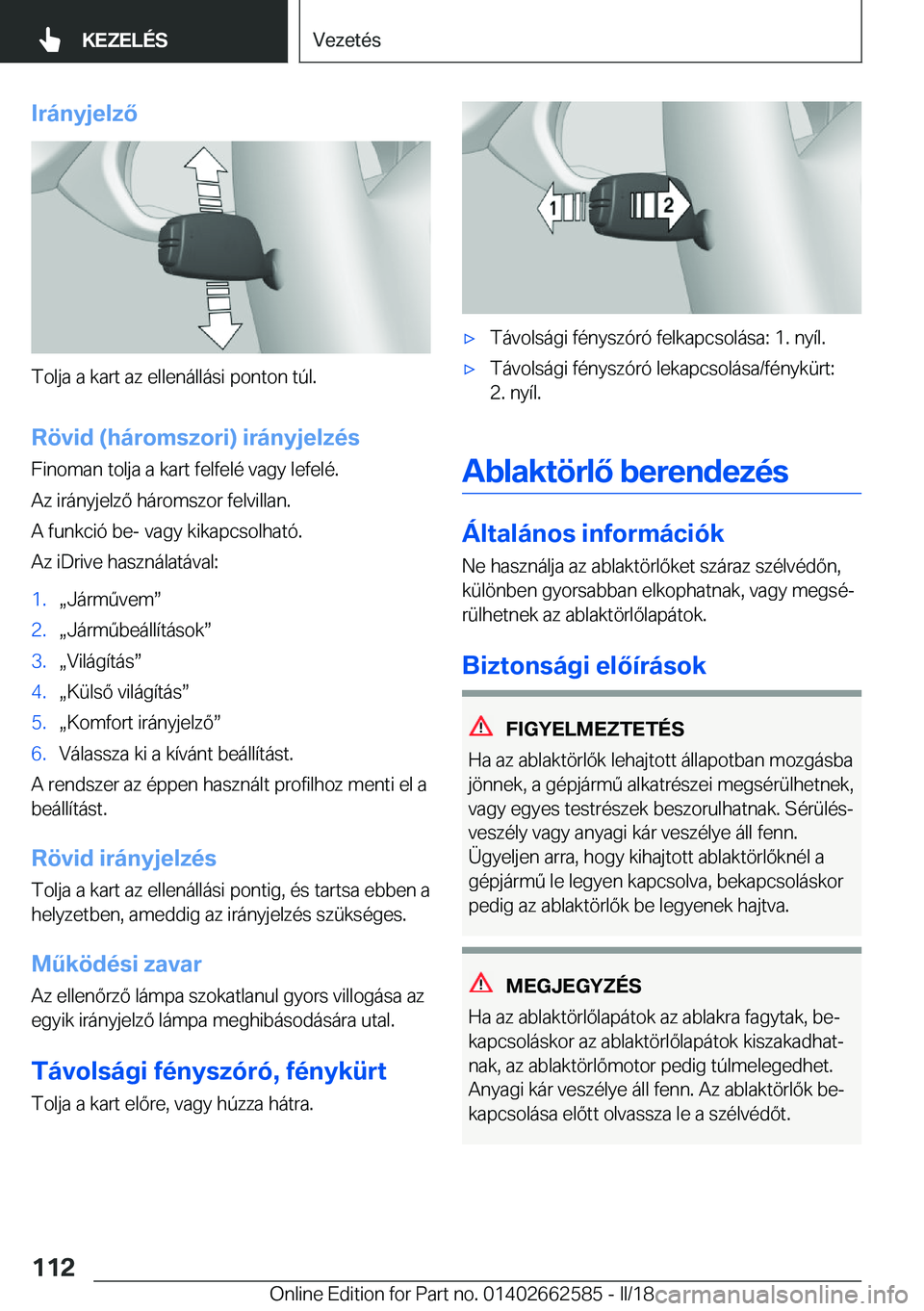 BMW M2 2018  Kezelési útmutató (in Hungarian) �I�r�