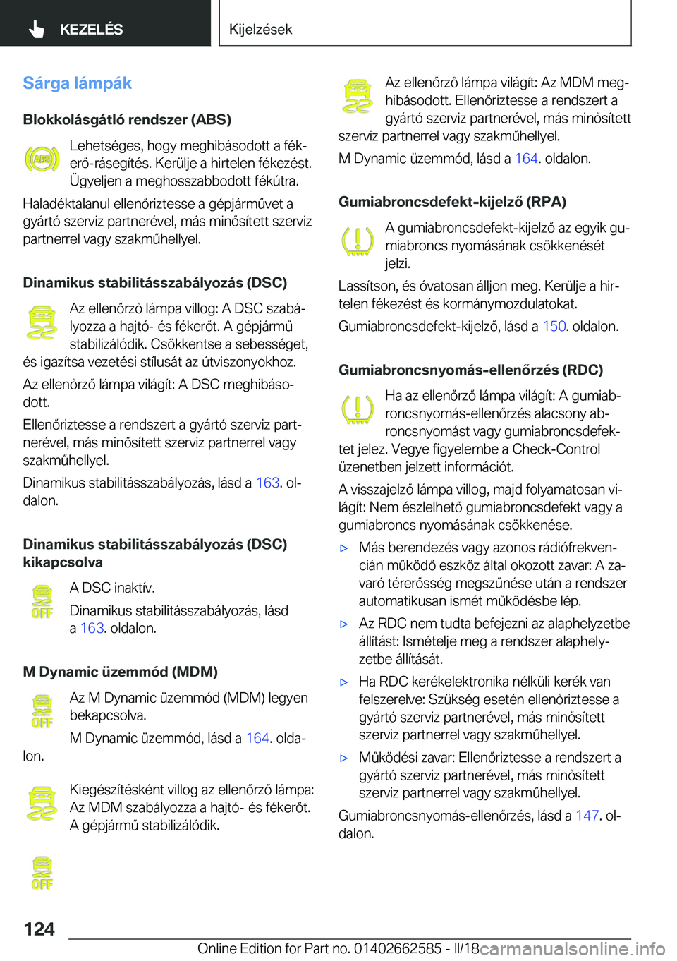 BMW M2 2018  Kezelési útmutató (in Hungarian) �S�