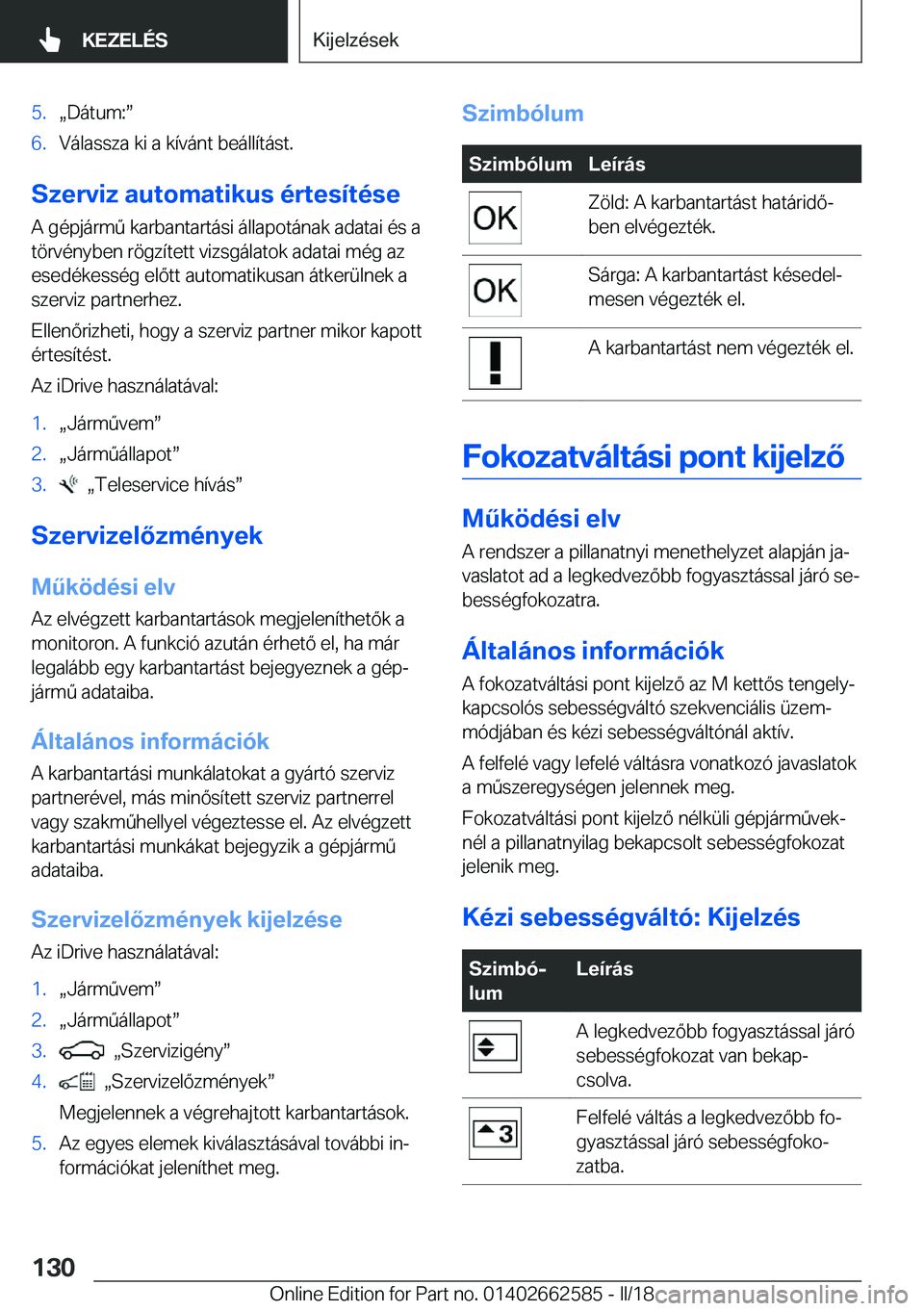BMW M2 2018  Kezelési útmutató (in Hungarian) �5�.x�D�